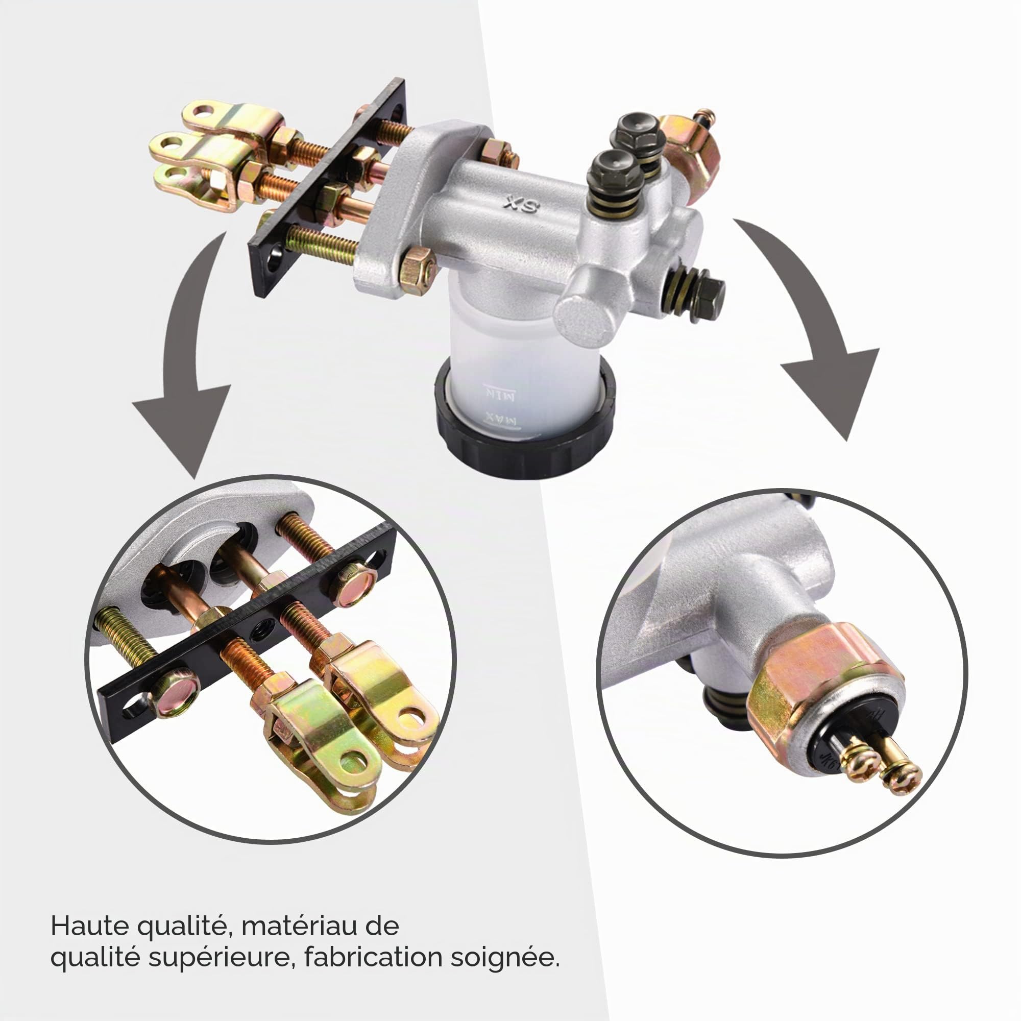 GOOFIT Cylindre Maître Frein Hydraulique Remplacement pour 90cc 110cc 125cc 150cc 200cc 250cc Go Kart Buggy Sunl BMS Kandi Roketa Kazuma Kinroad