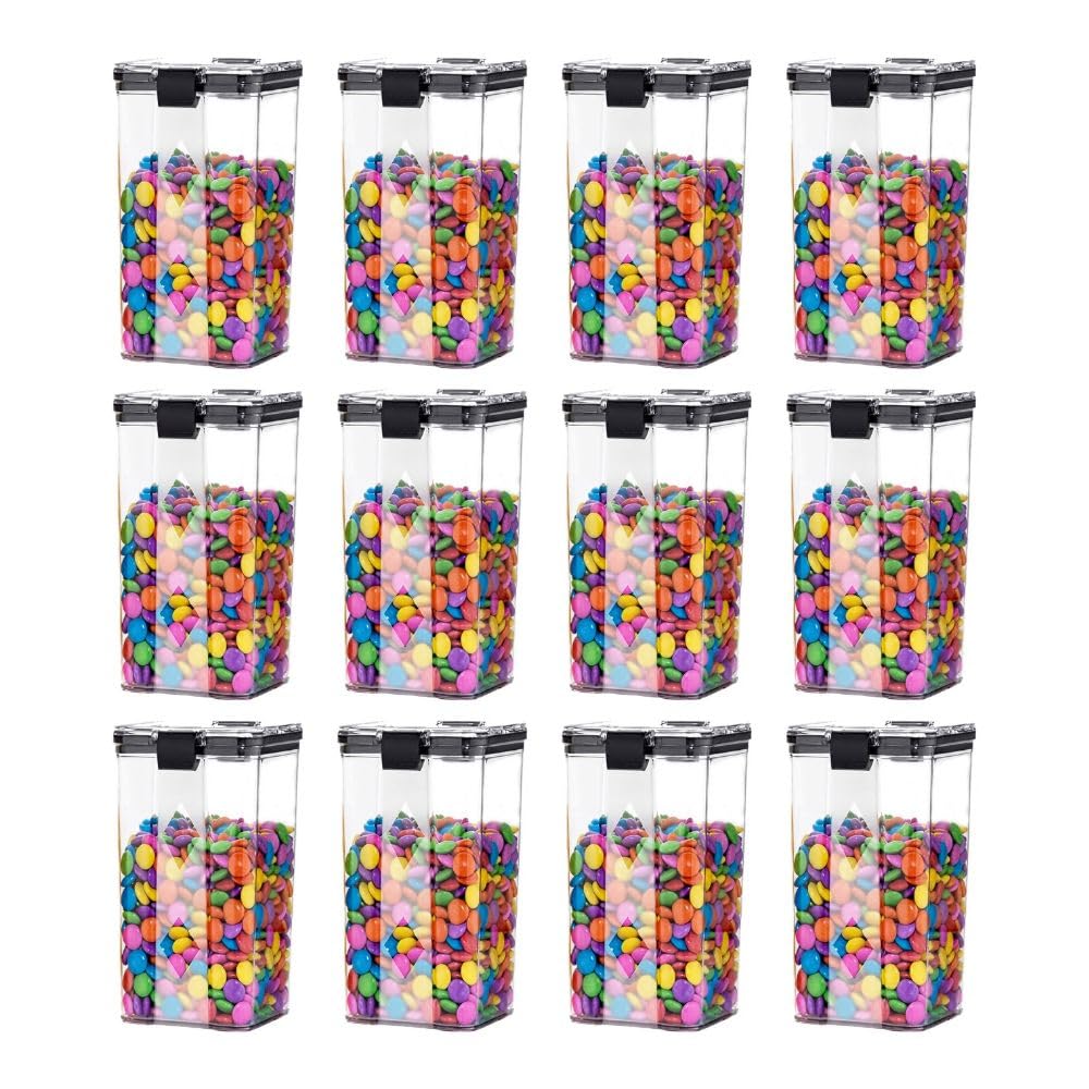 Kitchen Storage Box Airtight Containers Set of 12 (1100ml Each) - BPA-Free Plastic Storage Container Set with Locking Lids for Rice, Pulses, Dal, Grains & Snacks, Transparent-picture-35