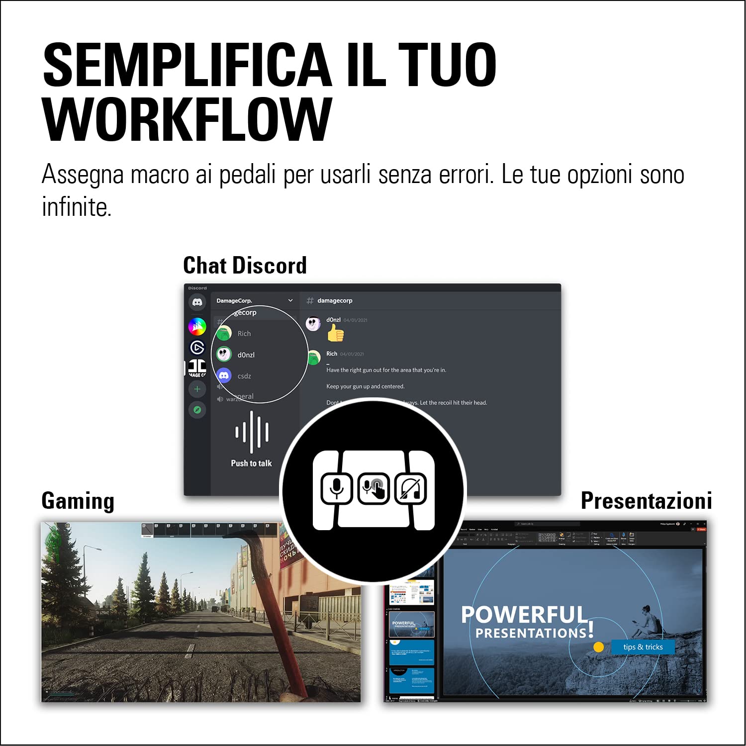 Elgato Stream Deck Pedal: controller da studio a mani libere, 3 tasti macro a pedale, attiva azioni nelle app e in software quali OBS, Twitch, YouTube e altro, adatto per Mac e PC