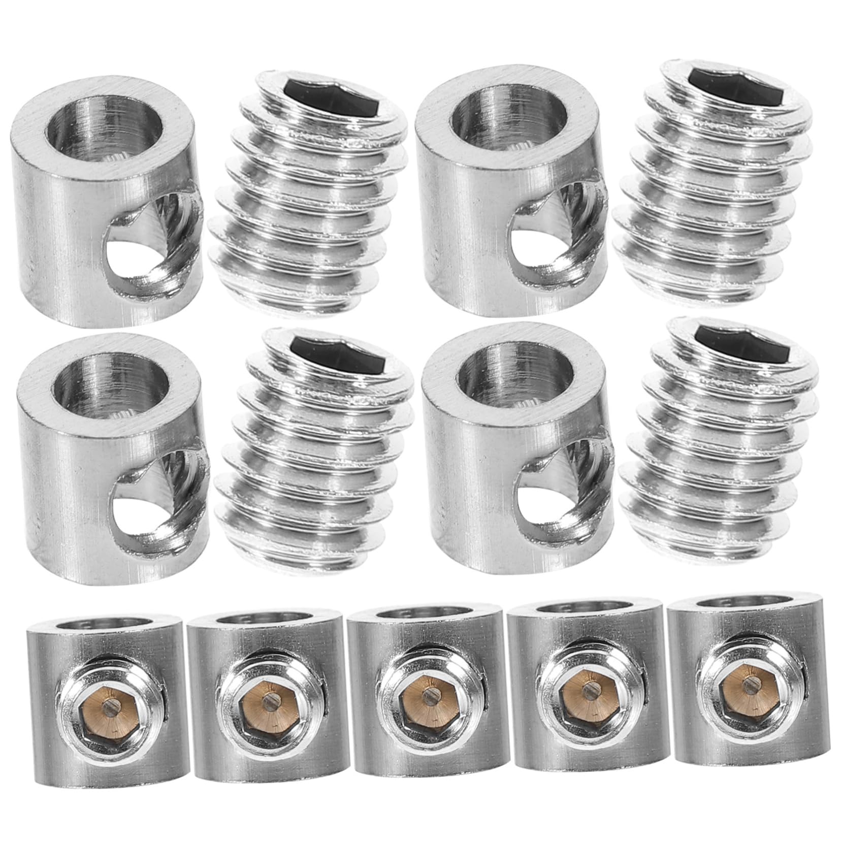 SOLUSTRE 10 Pack Wire Rope Clamp Stainless Steel Cable Clip for 1-1.5mm Steel Ropes Hexagon Screw Fastener for Lighting Fixtures Advertising Signs