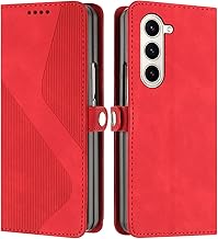ZONNAVI Cover per Samsung Galaxy Z Fold 6, Flip Custodia Pelle PU con [Slot Cart] [Supporto Stand] [Magnetica], Cover a Libro Portafoglio per Samsung Z Fold 6 (Rosso)