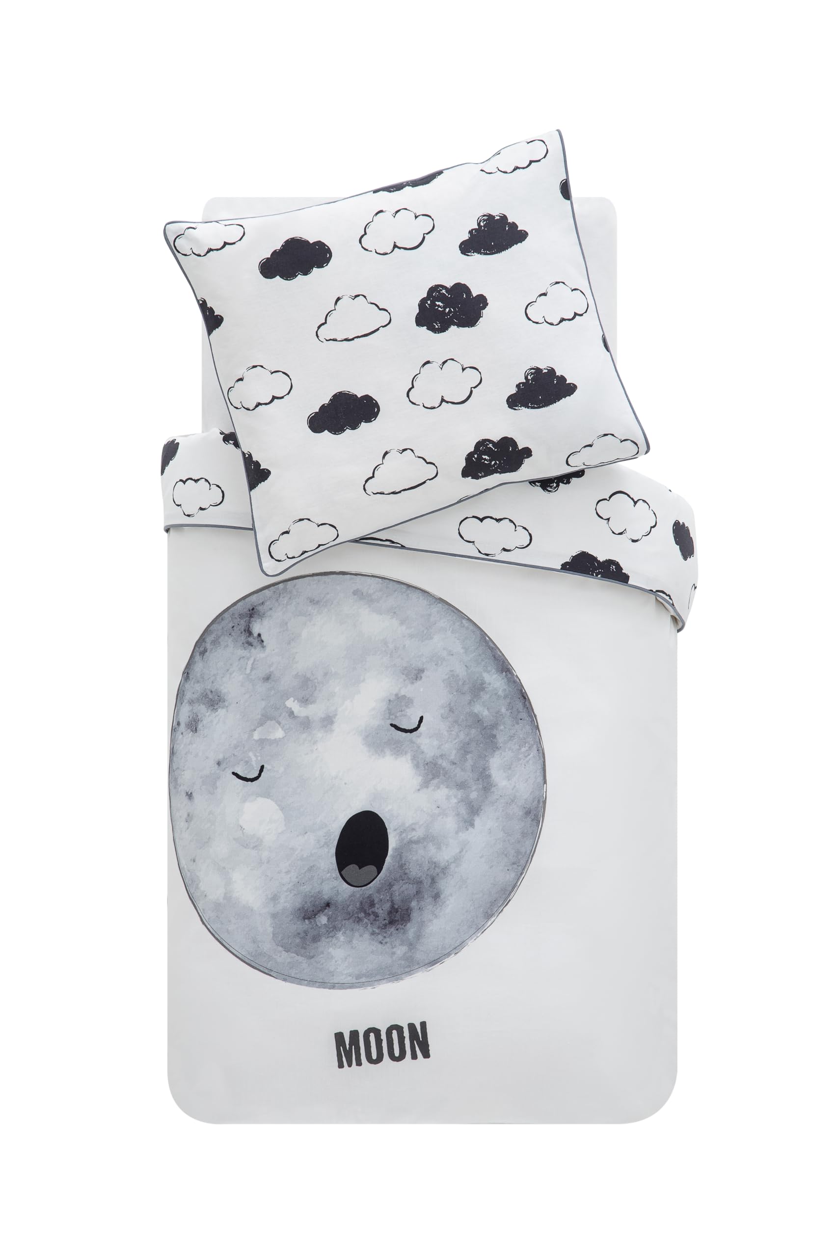 Parure de lit bébé 80x80 cm au motif lune cosmique pour un sommeil doux