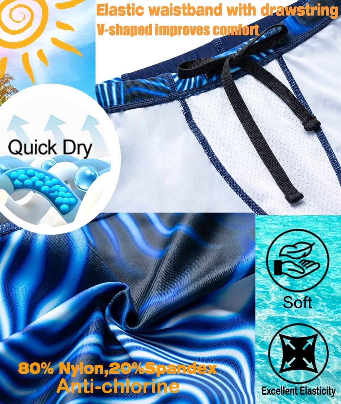 Boys Swim Jammers - Youth Kids Competitive Swim Team Suit Athletic Swimming Shorts Swimsuit UPF 50+ - Image 4