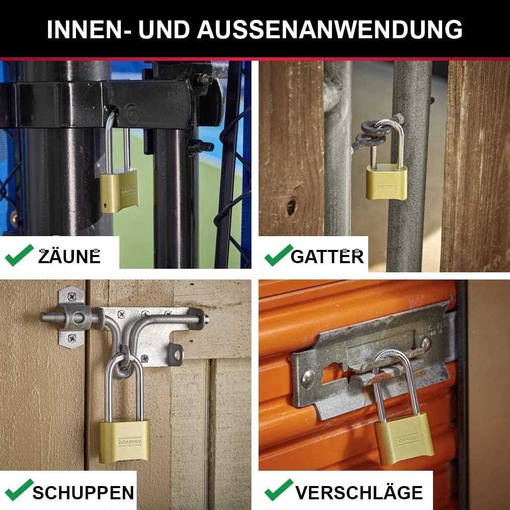 MASTER LOCK 175EURDLH Kombinationsvorhängeschloss 51mm Vollmessing Bügel 57mm