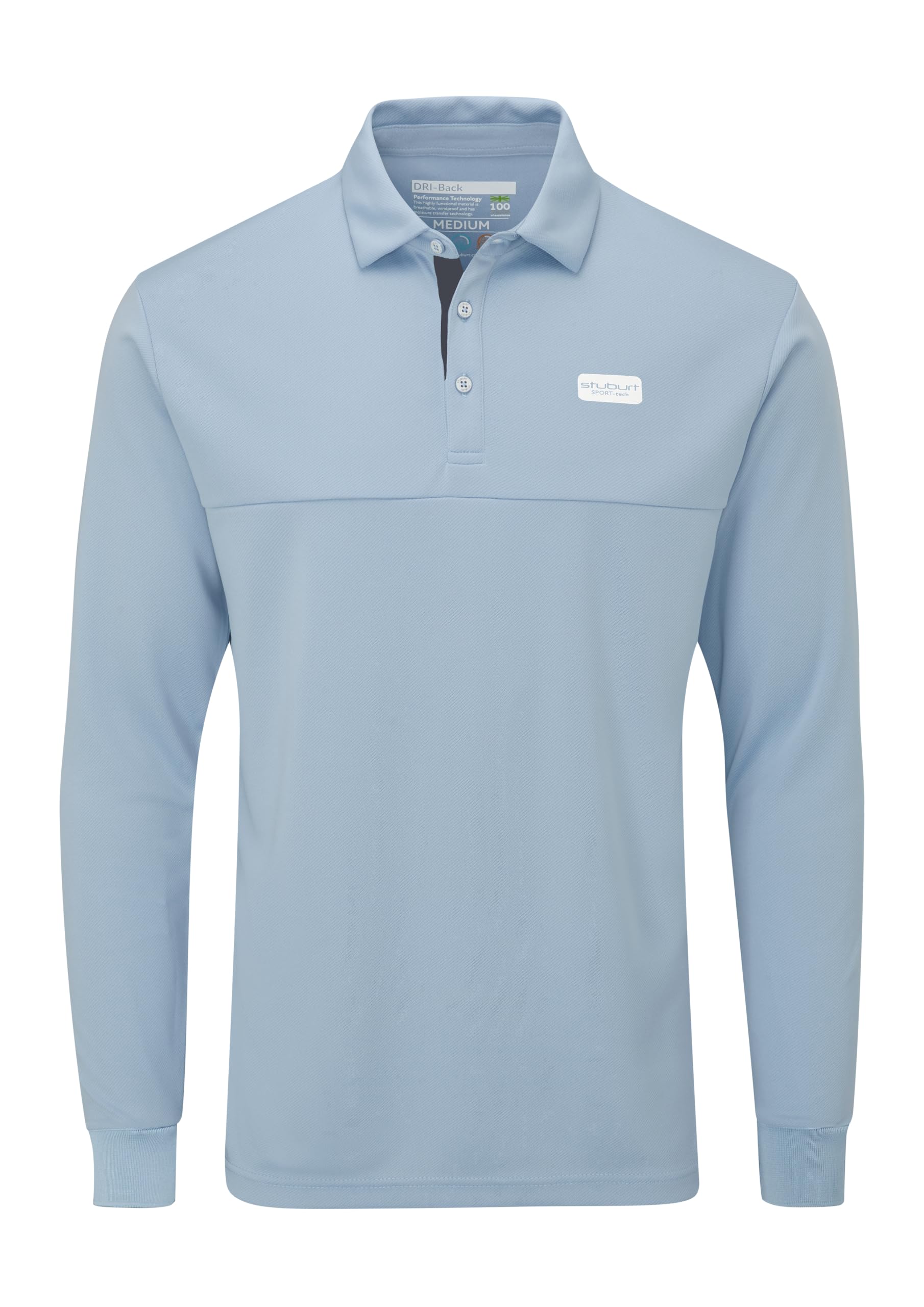 Stuburt Men's Stuburt Sport Tech Long Sleeve Polo Golf Shirt, Chamray, S UK