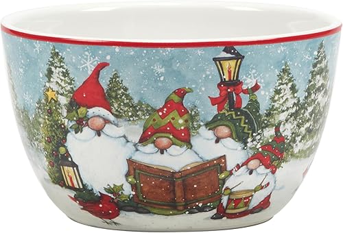 Miniatura 4 de Certified International Gnomos de Navidad 5.25" PostreHelado Tazones, Juego de 4 Diseños Surtidos