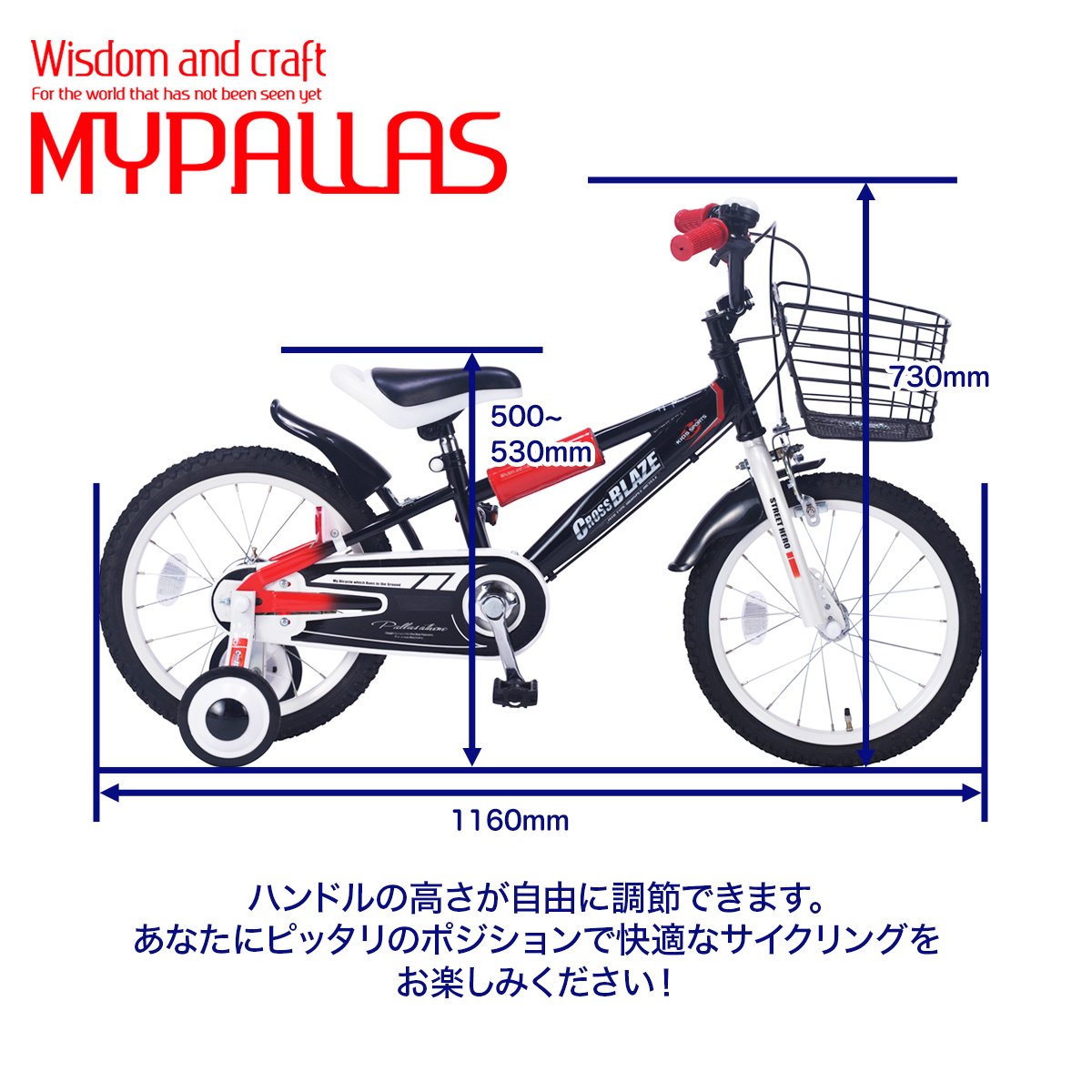 Amazon | My Pallas(マイパラス) 子供用自転車16 カラー/ブラック MD