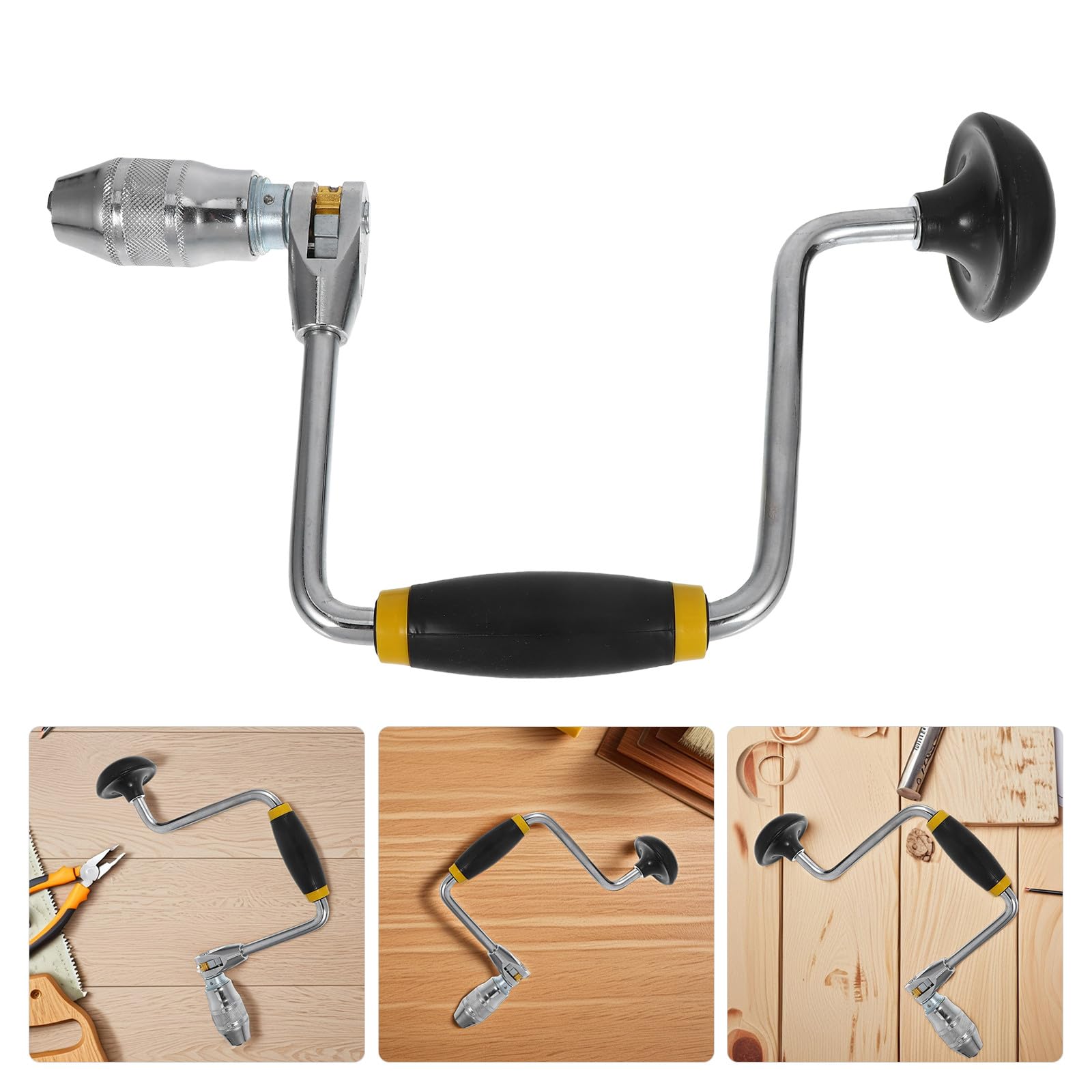 Taladro Manual de Manivela de Acero para Carpintería y Paredes, Herramienta Manual Resistente y Fácil de Usar Adecuado para Hacer Joyas y Bricolaje