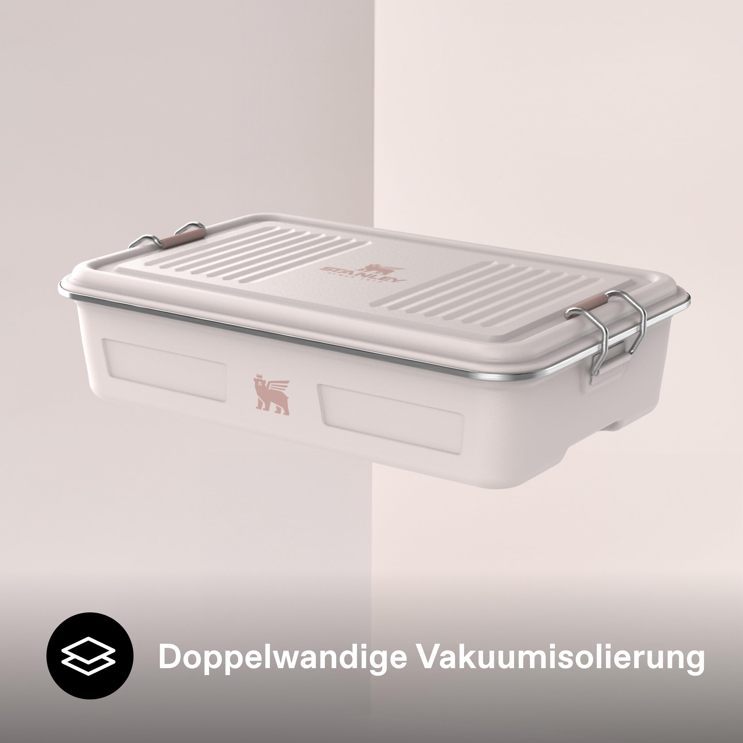 Stanley Useful Classic Box - Spülmaschinenfest - Lunchbox aus Edelstahl - Stapelbare Sandwich-Box - BPA-Frei - Sicherer Verschluss - Rose Quartz 2L – Bild 5