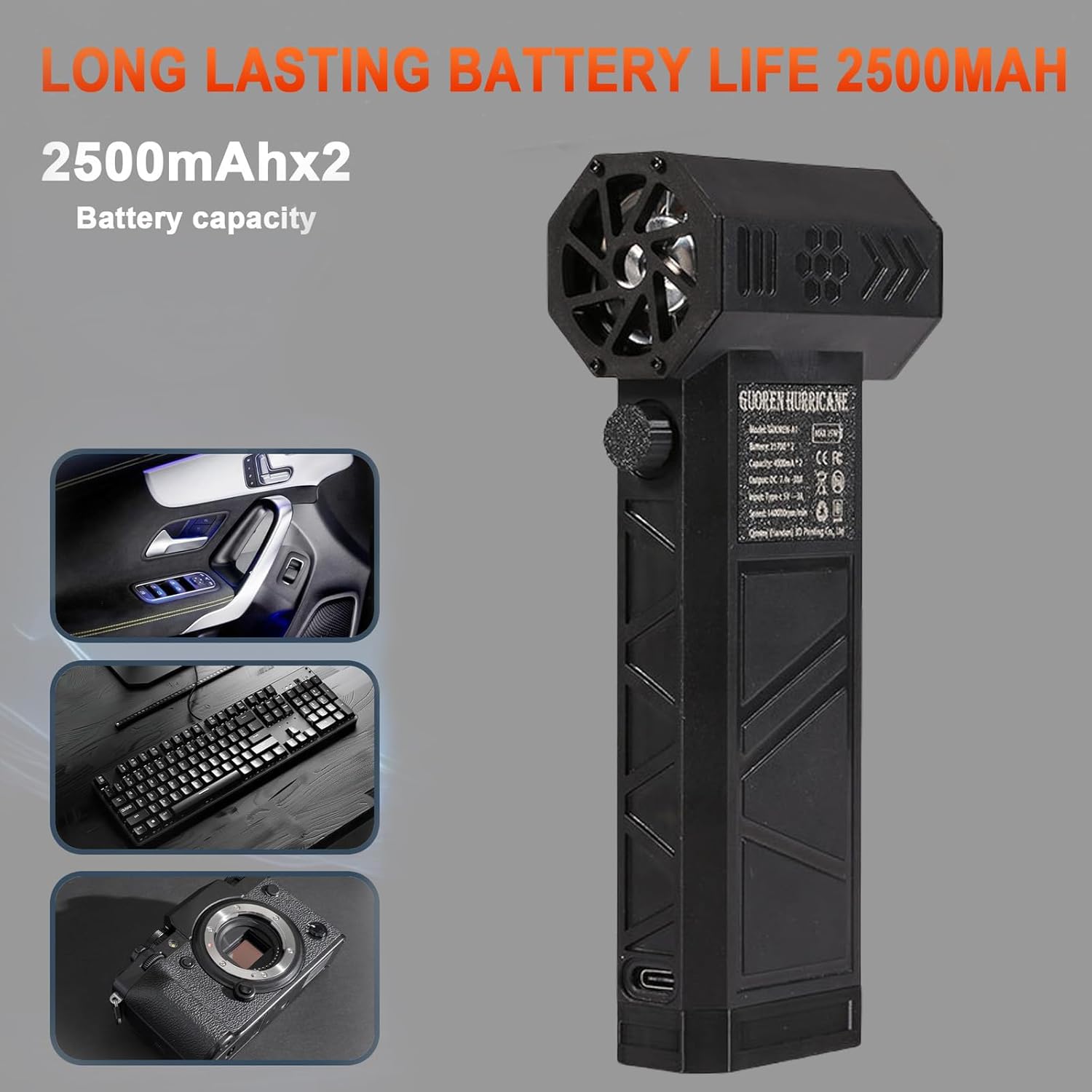 ハンドヘルドターボスファン14000000RPM高速ブラシレスモーターダスター充電式エアブロワークリーナー付きLEDライト高速ファン