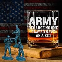Vista 5 de Divertido vaso de whisky del ejército de los Estados Unidos – Regalos militares grabados para papá – 11 oz Army Because Nadie nunca jugó a la marina