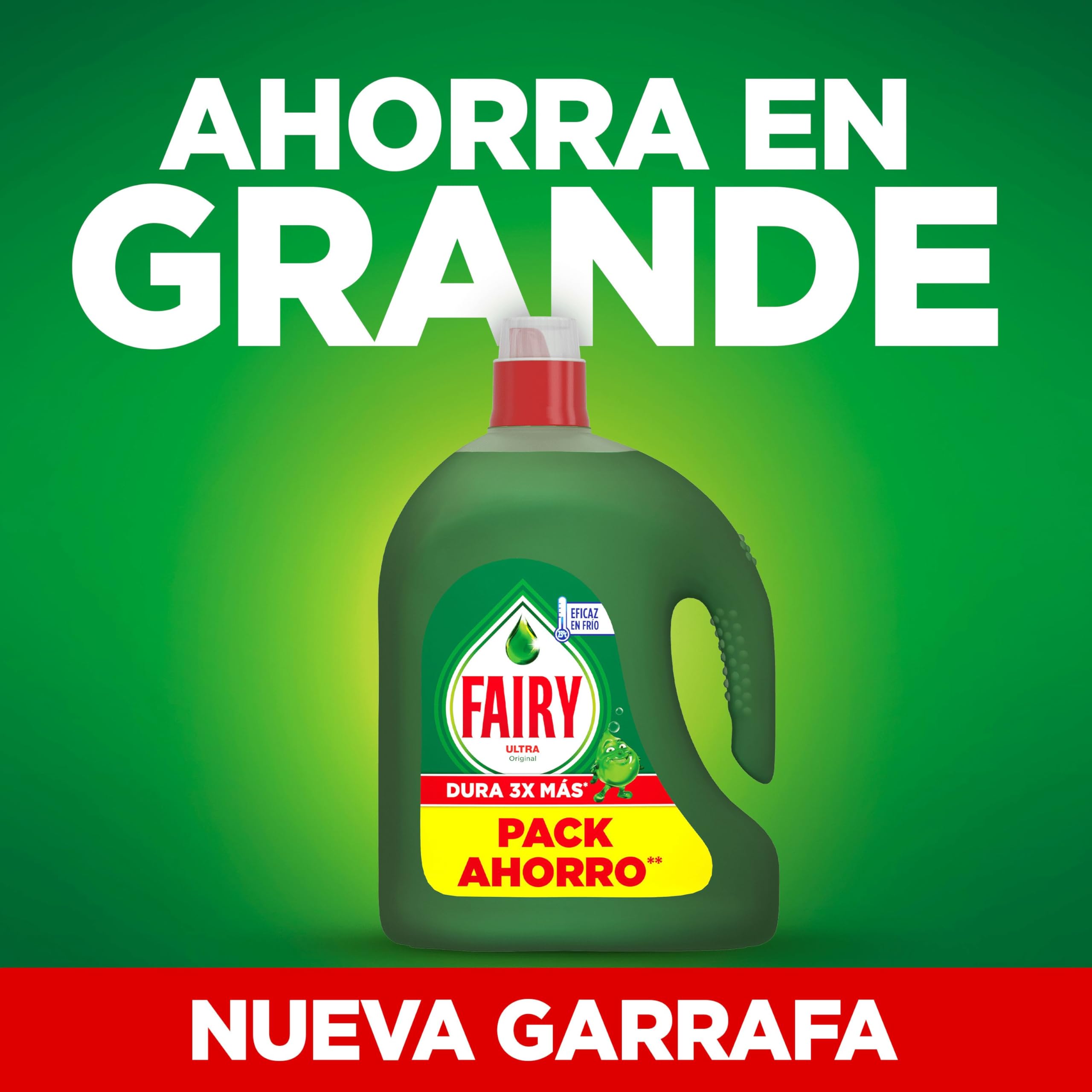 Fairy Ultra Original Lavavajillas a Mano 2500ML Fórmula Efectiva Que Deja Los Platos Relucientes, Impresionante Poder Antigrasa