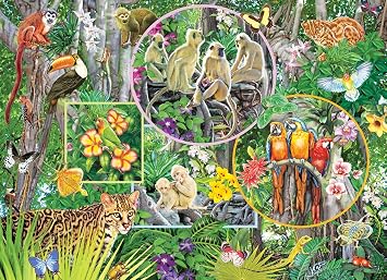 Cobble Hill Family Pieces 350 Puzzle - Rainforest Magic - Sample Poster Included