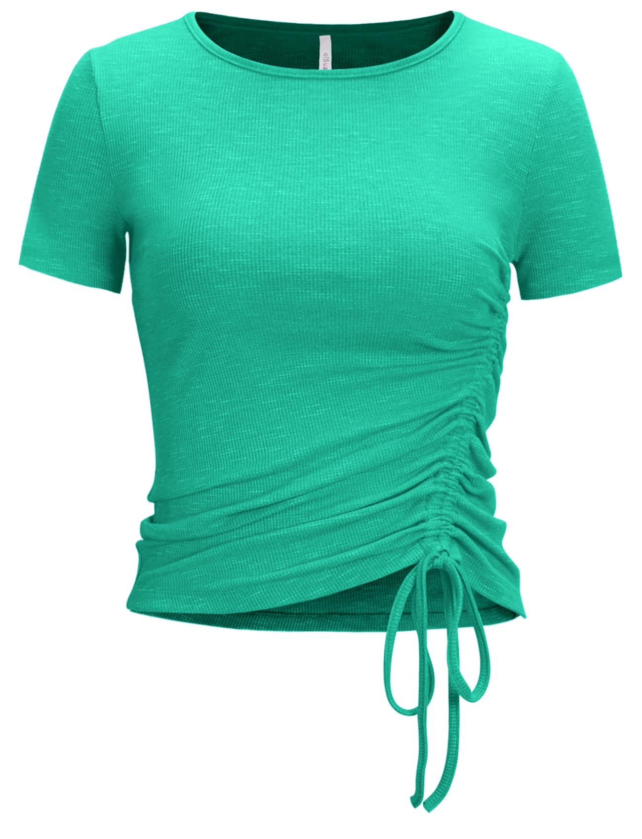 Zengjo Womens Long/Short Sleeve Workout Tops Ruched Side Yoga Atheltic Shirt Slim Fitted