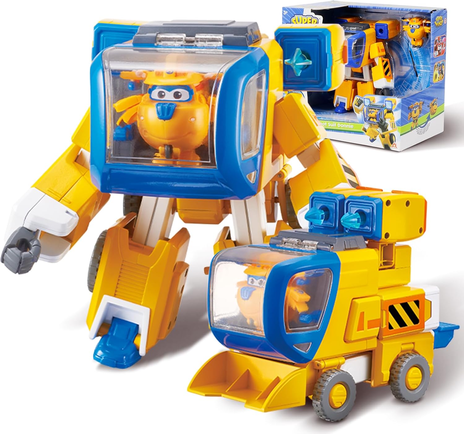 Super Wings Toys, 7 Inch Jett's Super Mecha Transforming Robot, Transforming from Toy Plane to Robot just 14 Steps, Action Figures Toy for Kids Ages 3 and Up, Gifts for Boys and Girls