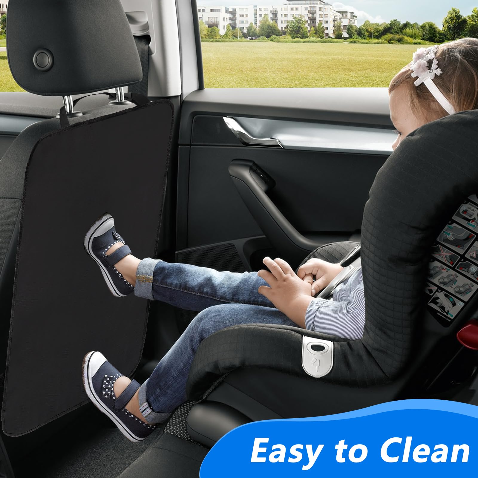 VFANDV 2 Piezas Protector Asiento Coche Respaldo, Protector de Respaldo Impermeable Protector de Asiento de Coche 600D Oxford Protector de Respaldo Protección Fundas para Niños y Bebe