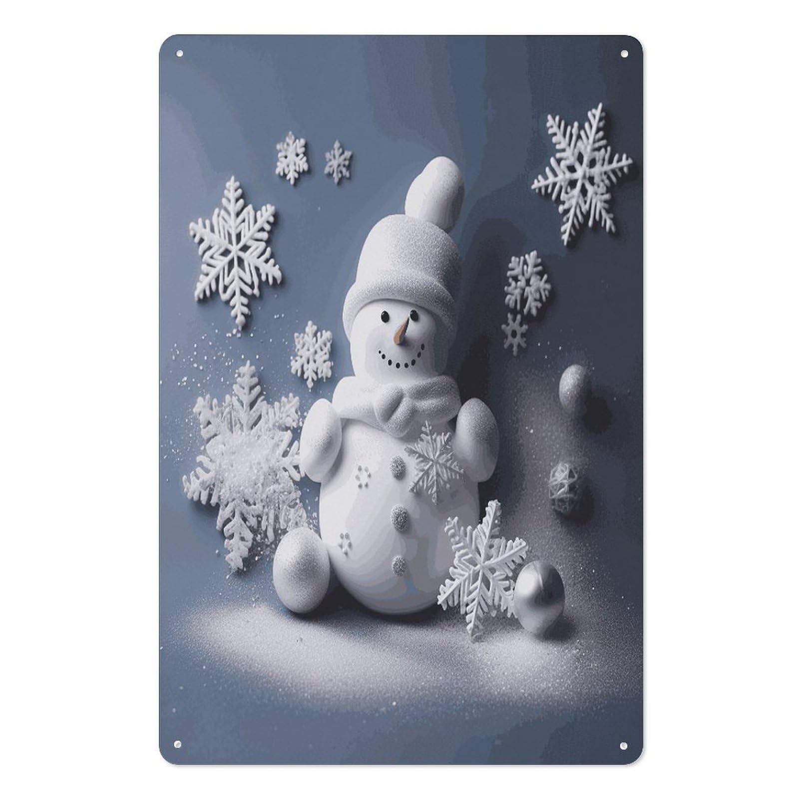 Adfgyerh Style Snowman Stars And Snowflakes Tin Sign Hanging Art Prints,Wall Decor For Gifting And Party Decoration 7.9X11.8 Inch,Wall Art For Home Garden Greenhouse Living Room Bedroom Yard