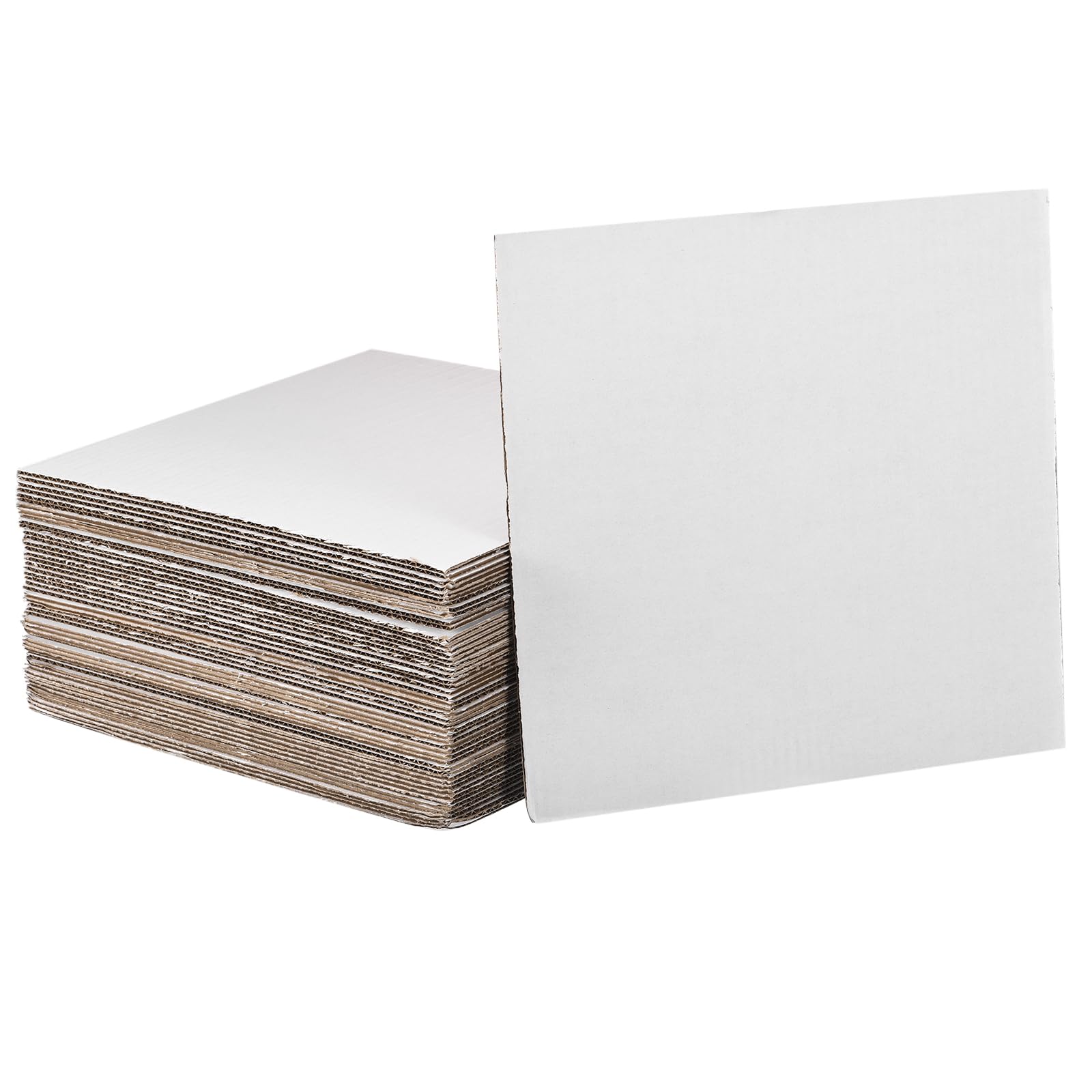 sourcing map 50Pcs 12"x12" Large Corrugated Cardboard Sheets 1/8" Thick Flat Cardboard Filler Inserts Pads for Mailers, Packing, Art Projects, DIY Crafts White