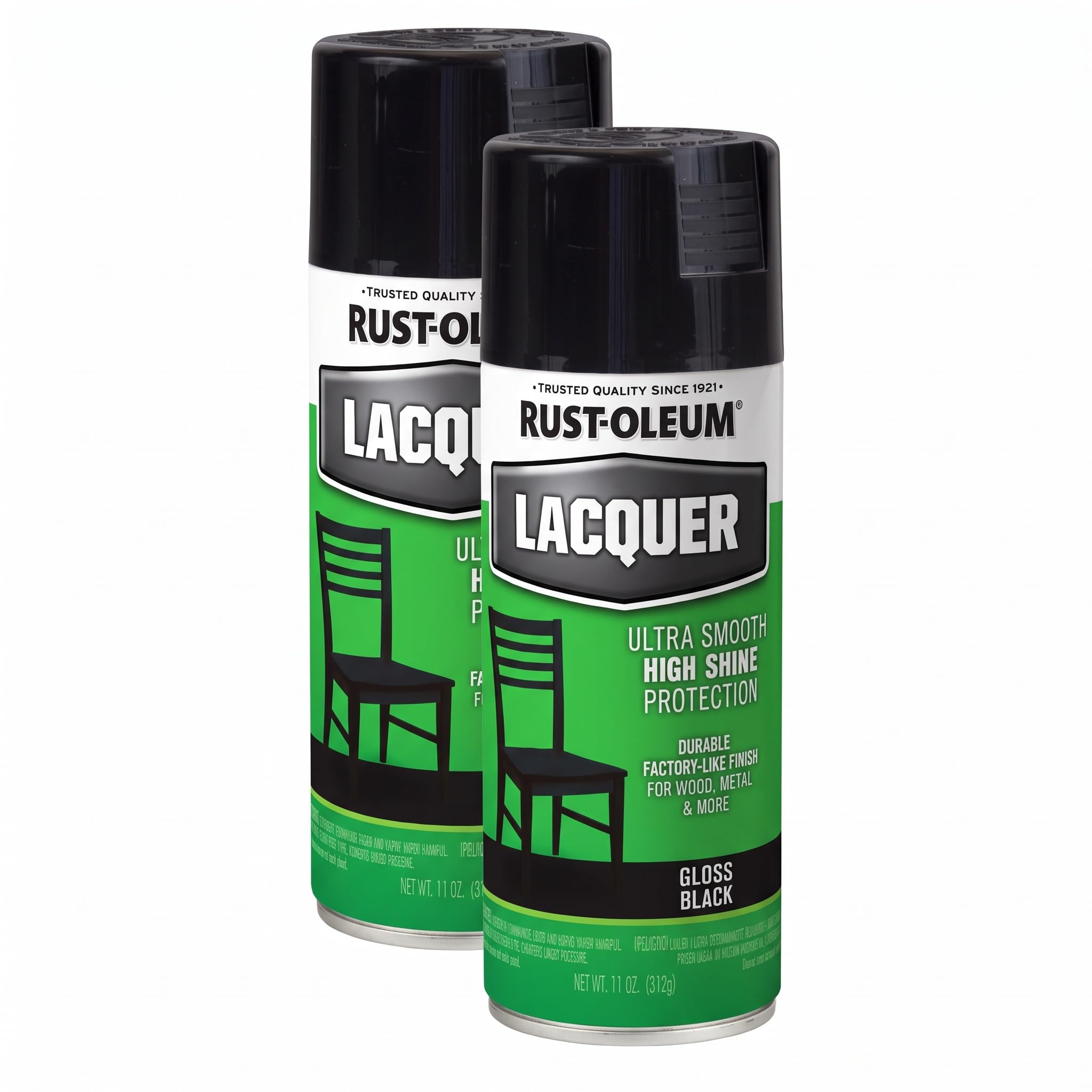 Rust-Oleum 1905830 Specialty Lacquer Spray Paint, 11 Ounce, Black (Pack of 2)