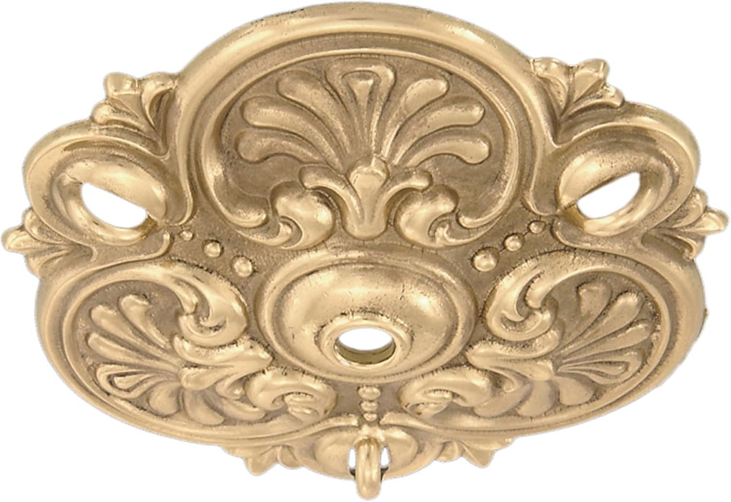 B&P Lamp® Brass Chain Drop Ceiling Light Canopy Plate, 5 1/4 Inch Diameter, Unfinished Brass
