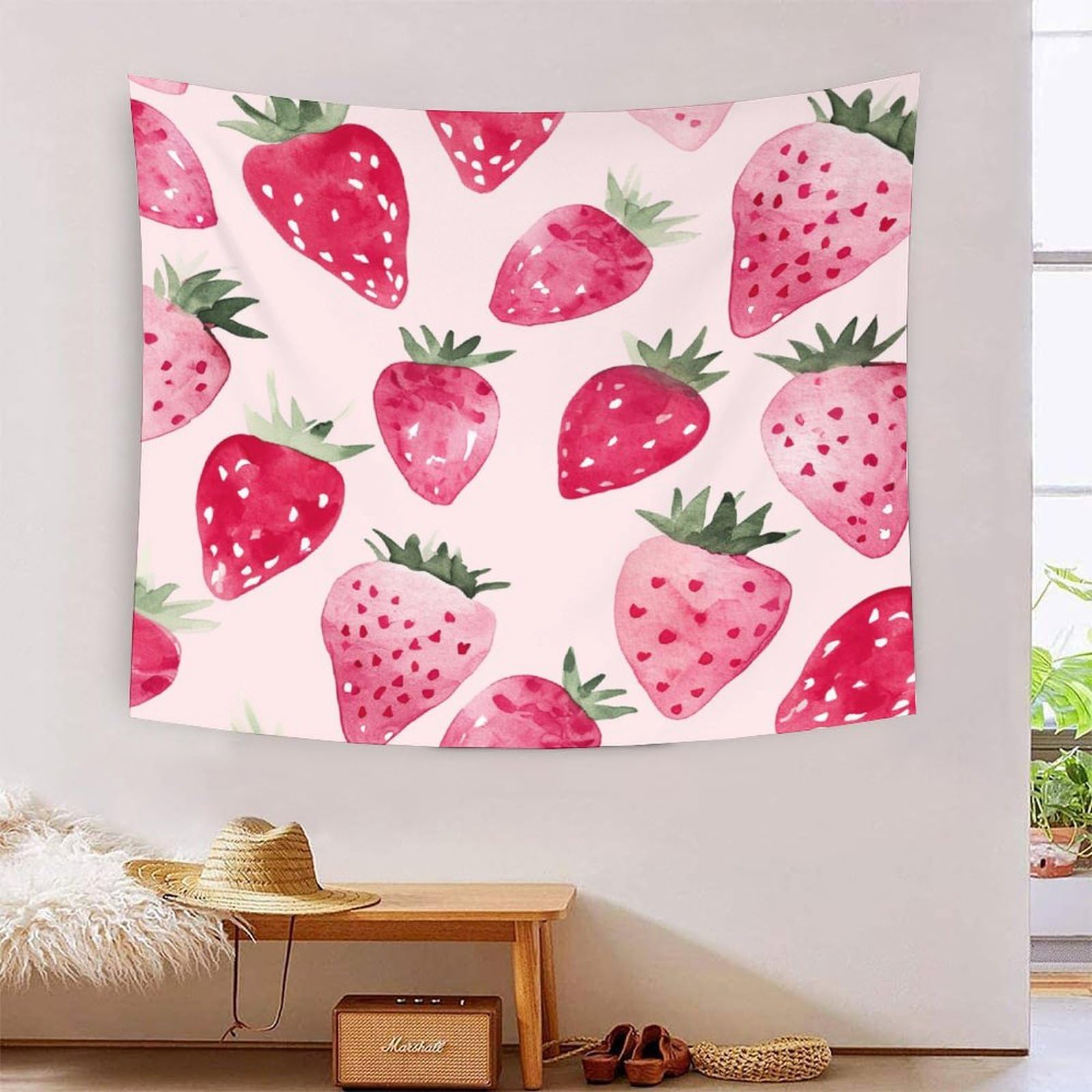 Manta de pared YZZBCDTL de poliéster con estampado de fresas 3D 7