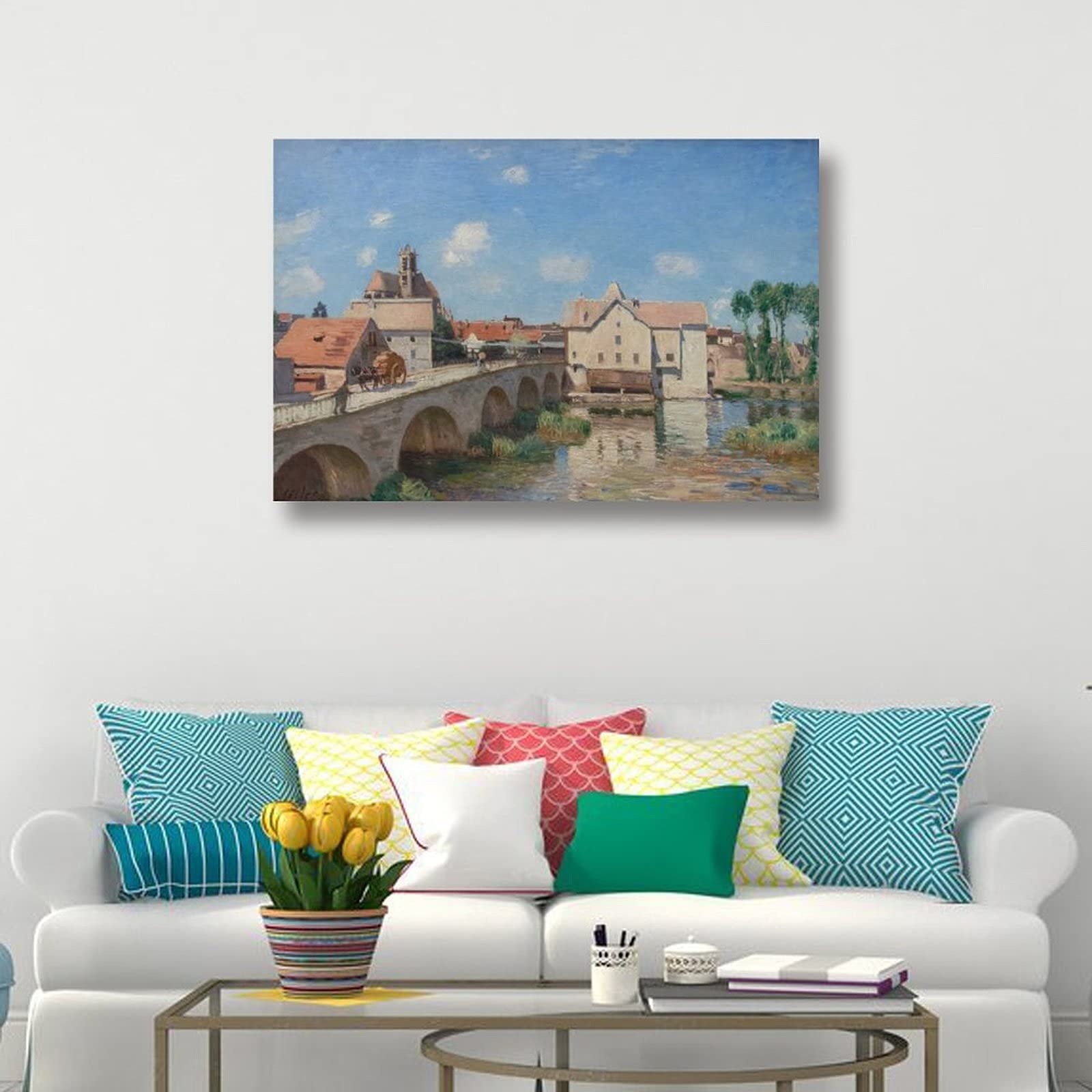 アルフレッド・シスレー 、Alfred Sisley、夏のモレの橋、希少画集画 アルフレッド・シスレー 、Alfred Sisley、夏のモレの橋、希少