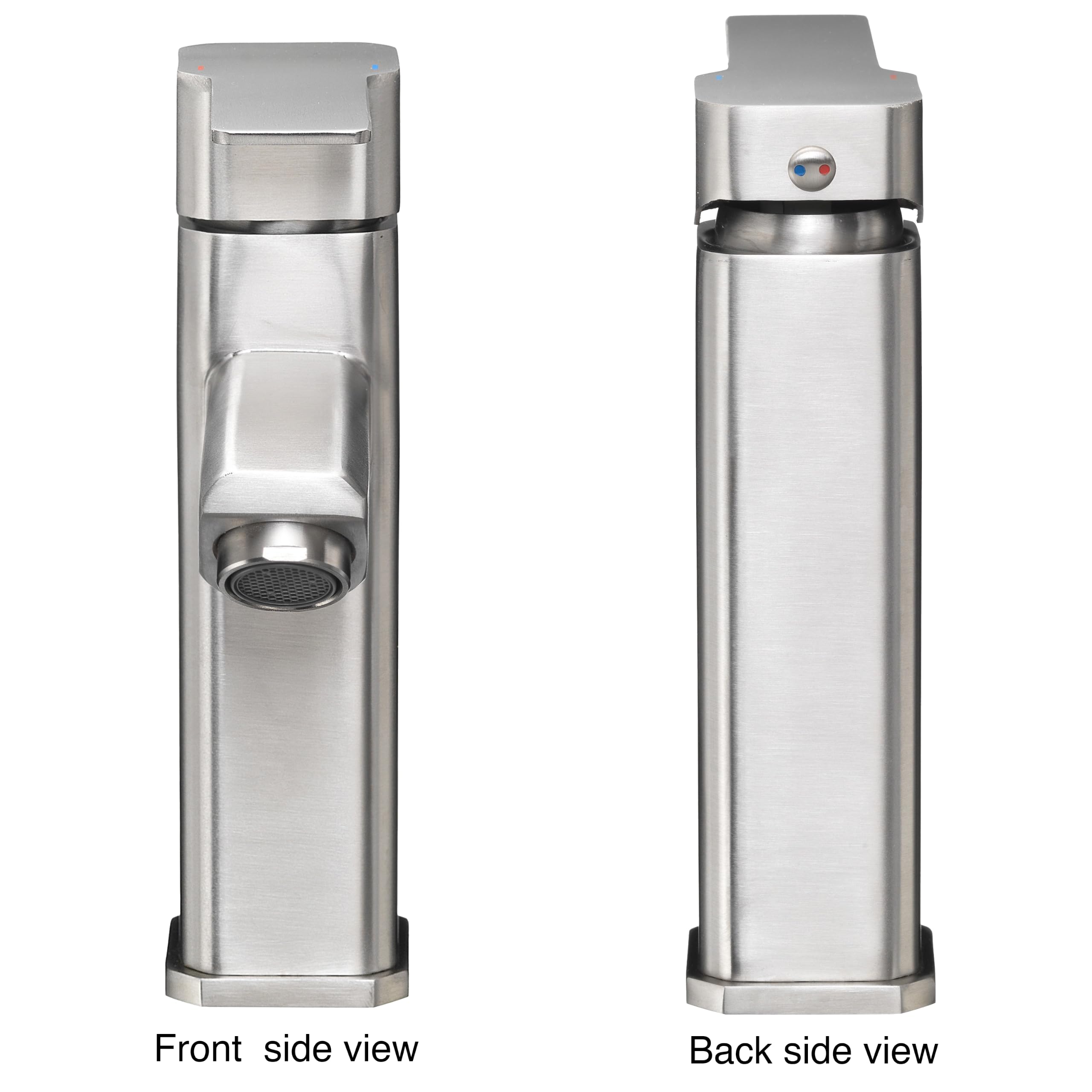 Dura Faucet DF-ML803LQ-SN RV - Grifo de lavabo angular moderno para caravana, mango único (níquel satinado cepillado)