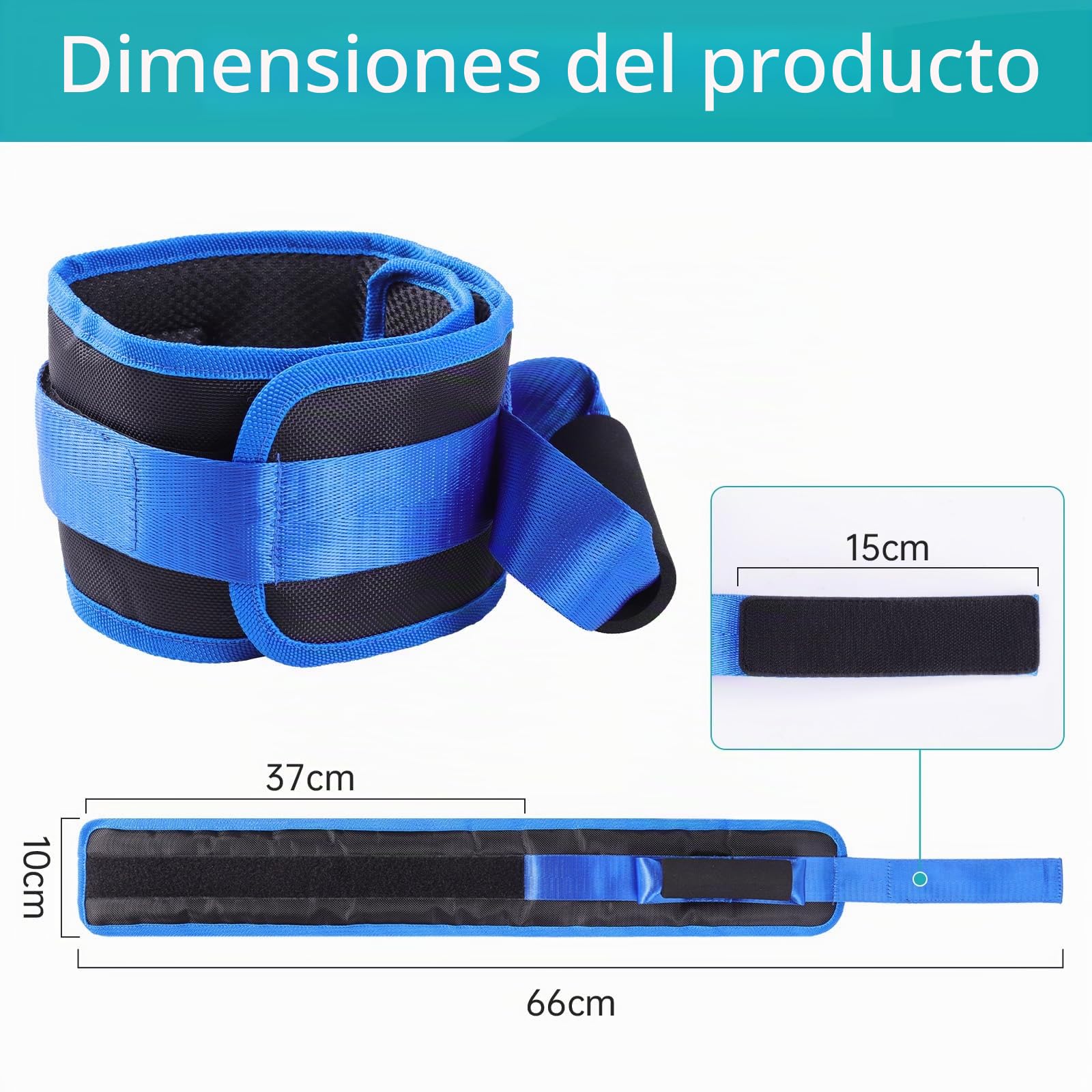 Elevador de piernas, correas para elevar muslos, adecuado para personas mayores, discapacitadas y en rehabilitación. Facilita la entrada y salida de la cama, vehículos y sillas de ruedas. 1 unidad.