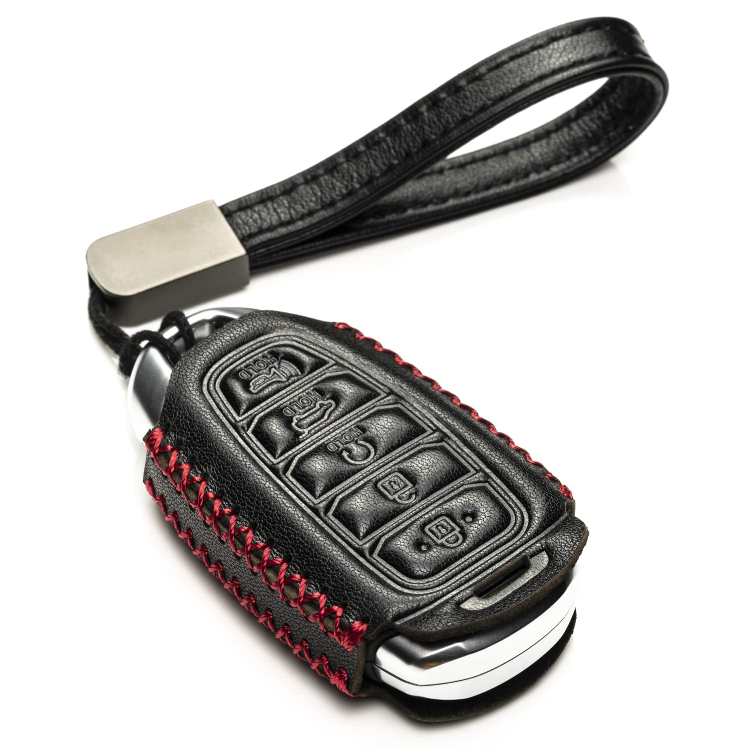 Vitodeco Genuine Leather Smart Key Fob Case Cover Compatible with Hyundai 2018 - 2022