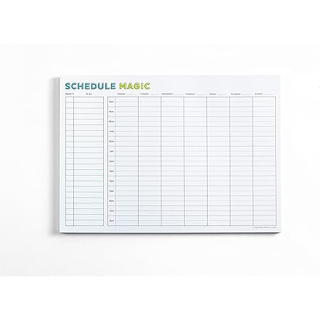 Schedule Magic Weekly Time Blocking To Do List Notepad, 52 Tear-Off Pages, Free Period Press