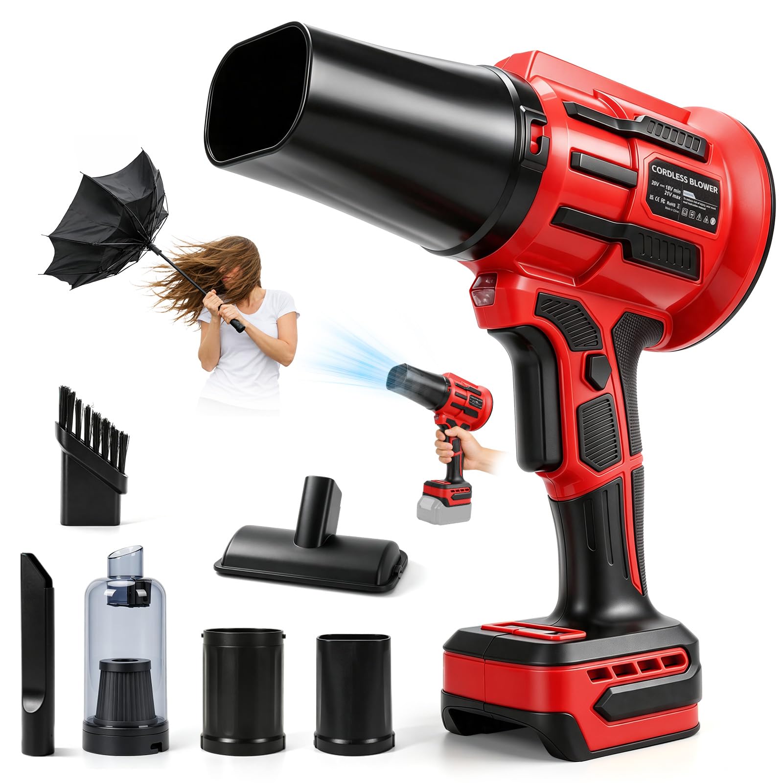 Electric Leaf Blower Cordless Compatible with Milwaukee 18V (NO Battery)
