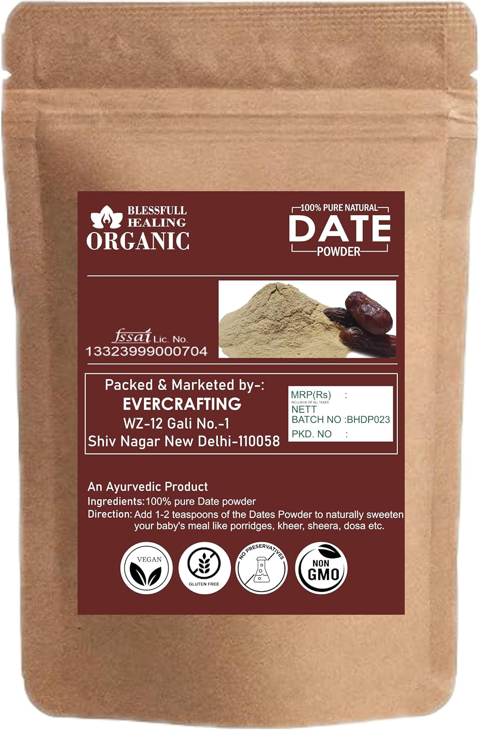 Blessfull Healing Organic 100% Pure Natural Date Powder | 100 Gram / 3.52 oz image 2