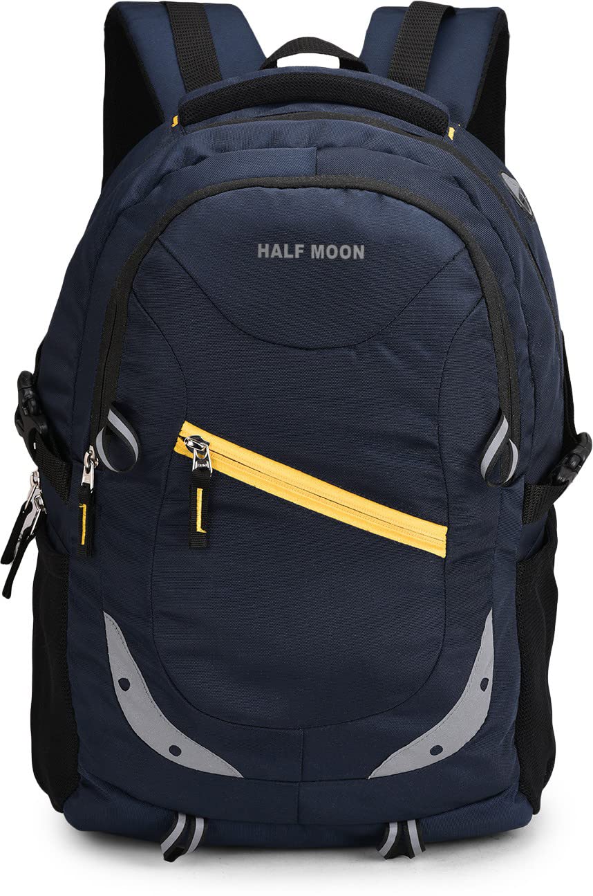 Half Moon Large 35 L Laptop Backpack College School & Travel Bag Backpack For Men Women Boys And Girls Spacy Luggage Bags With 17.3 Inches Laptop Compartment, Reflective Strip & Rain Cover (Blue) (B0BJXKVGK4) Amazon Price History, Amazon Price Tracker