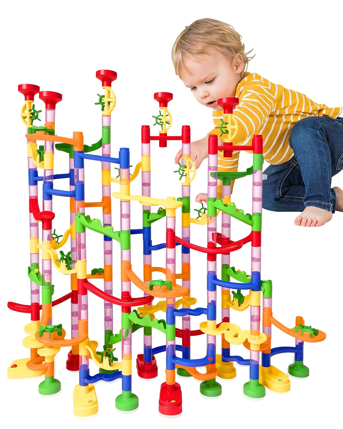 E-SMARTER Marble Run 232 pcs, Inspires Creativity & Imagination Construction Building Blocks Toys, Educational Building Block Toy for 6+ Boys, Girls, Kids