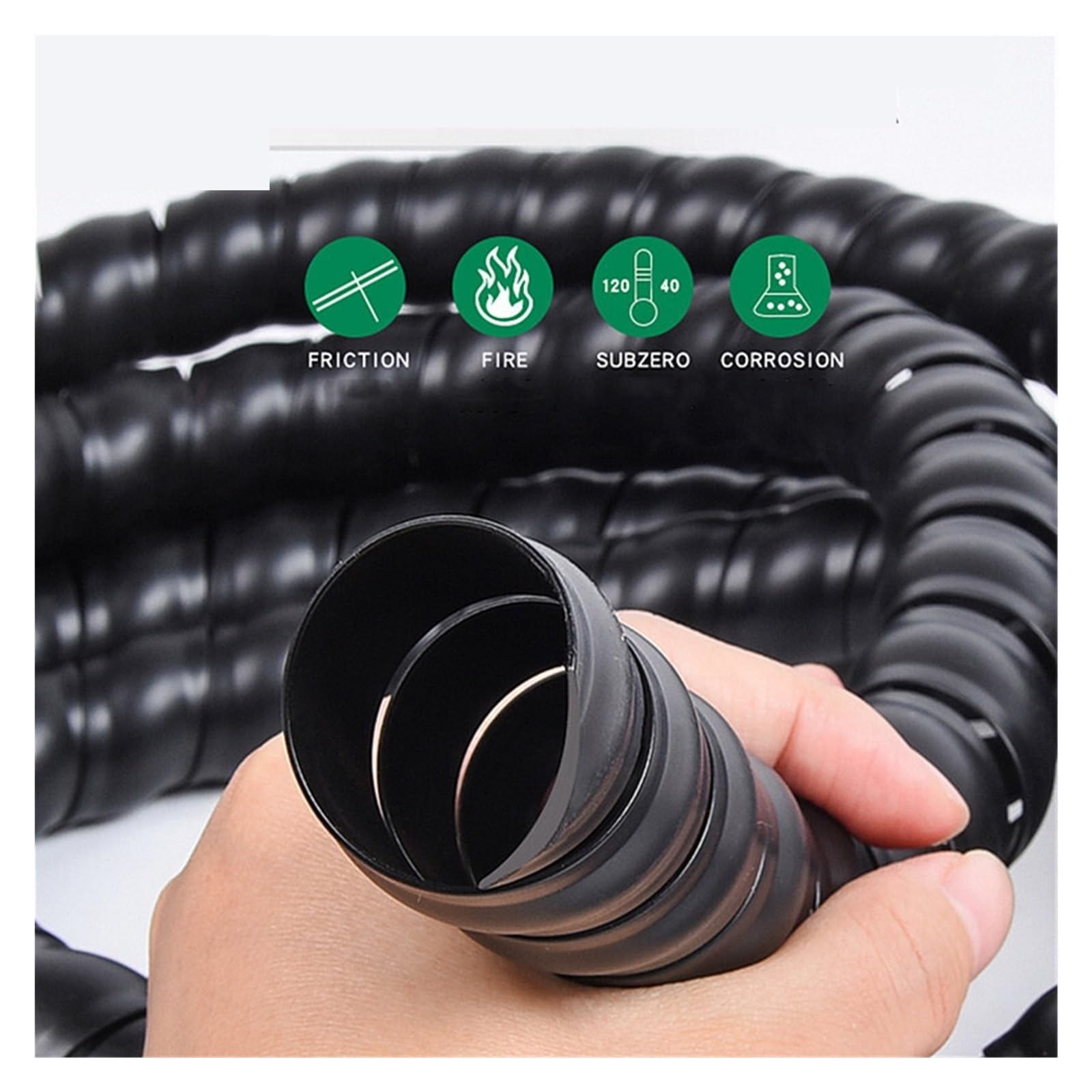 Avvolgicavo a spirale flessibile Tubo di avvolgimento 1/2/5M 8/10/12/16/20 mm Organizzatore cavi Manicotto protezione del cavo Protezione a spirale(Grey,ID 14mm,10 Meters)