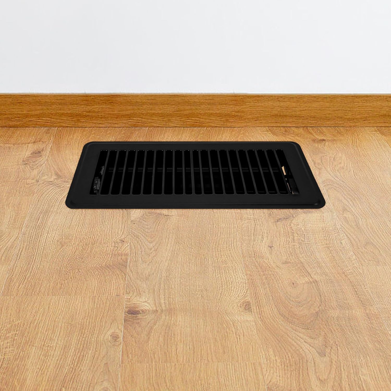 2pcs Floor Register Vent Covers 4 X 10 Inch Black Metal Air Vent Covers for Home Floor Ventilation Heat Register Deflector Grilles Walkable Ventilation Grates