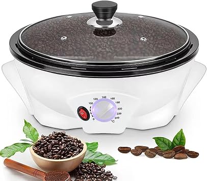 Coffee Roaster Machine for Home Use, Electric Coffee Bean Roaster, Coffee Bean Roaster, 0-240  Temperature Adjus, 500G Capacity Non-Stick Coating for Baking Nuts Beans