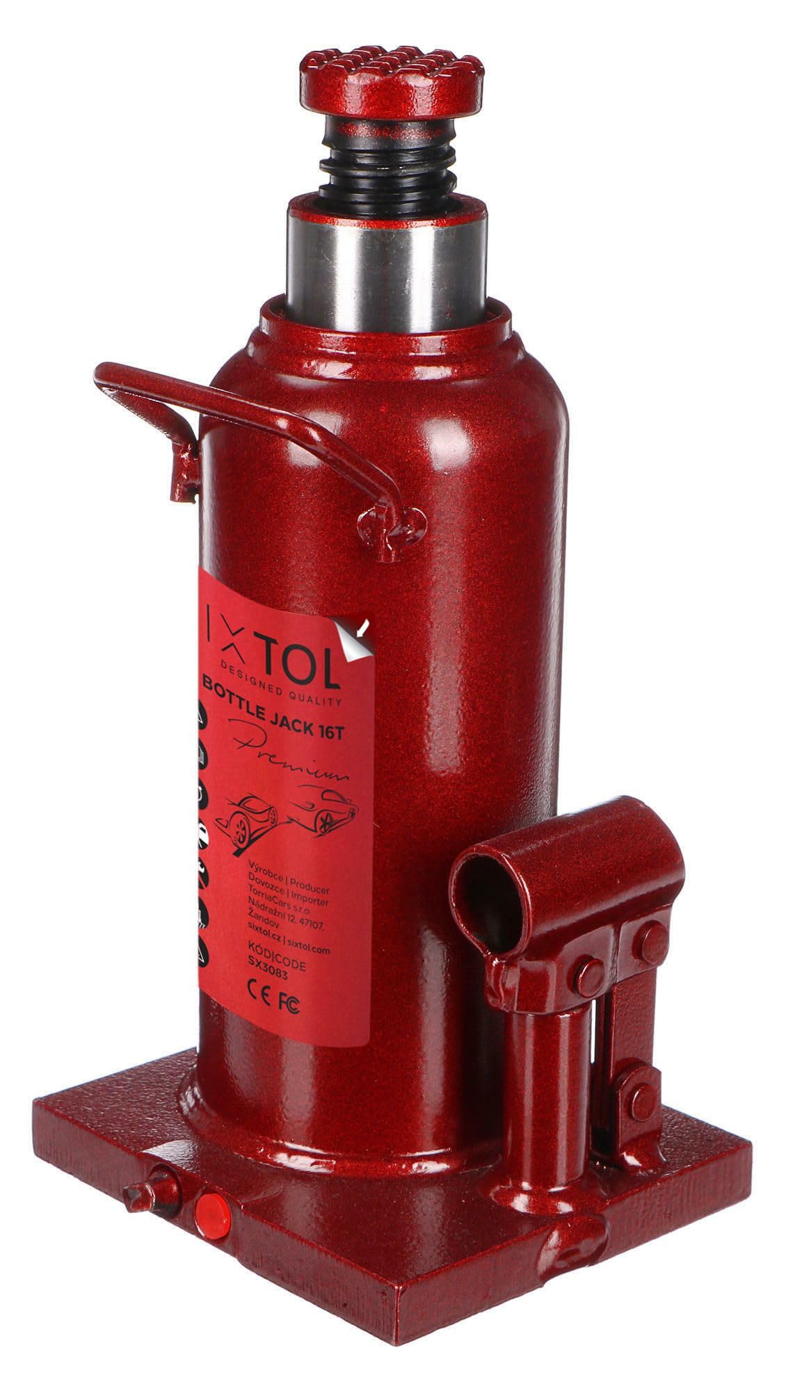 SX BOTTLE JACK PREMIUM 16T | Cric idraulico a bottiglia | Portata 16 tonnellate | Struttura saldata professionale