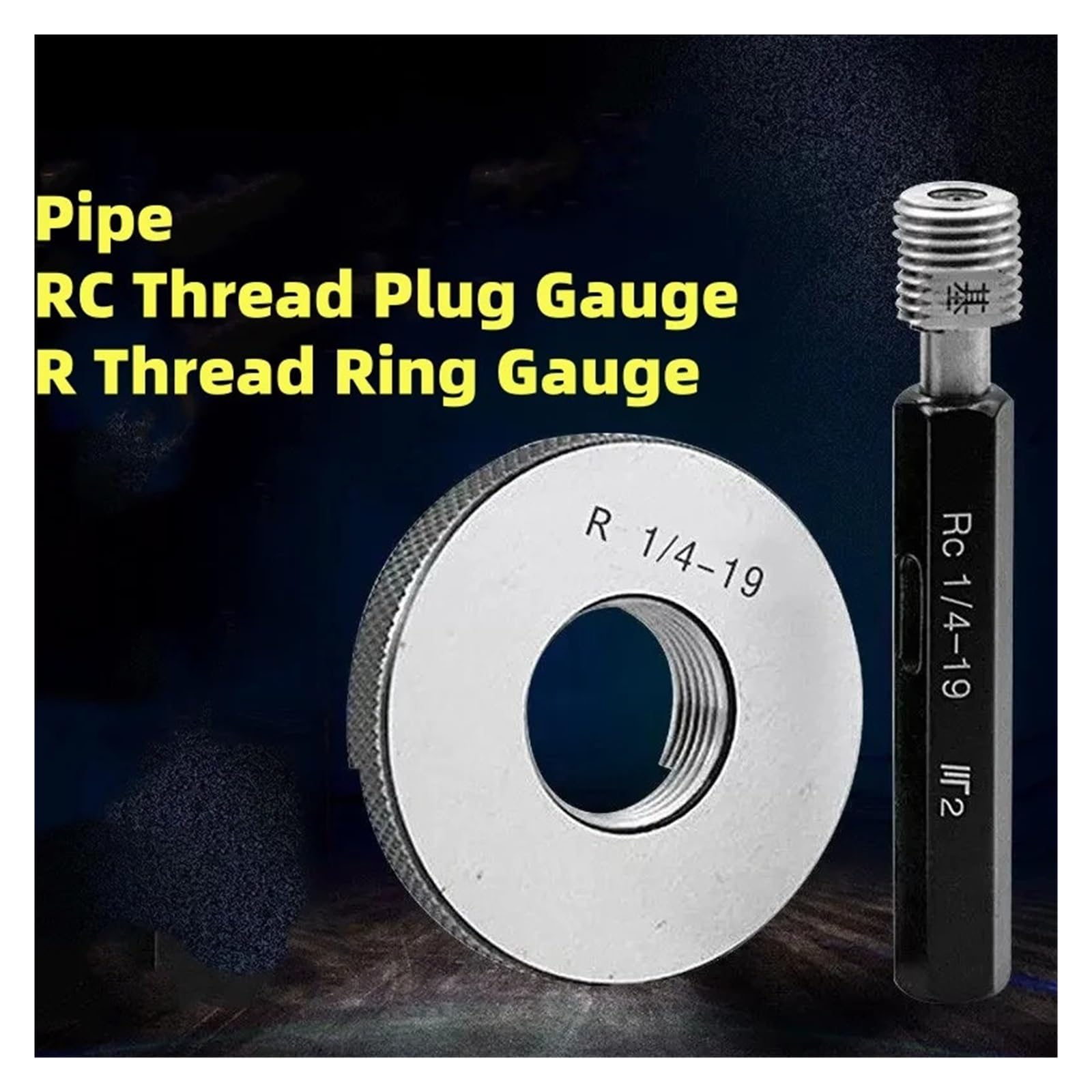 1 szt. Gwint rurowy stożkowy wskaźnik R gwint pierścieniowy 55 stopni RC/R do dokładnej kontroli i pomiaru gwintu(1/16-28 RC Pipe Plug Gauge)