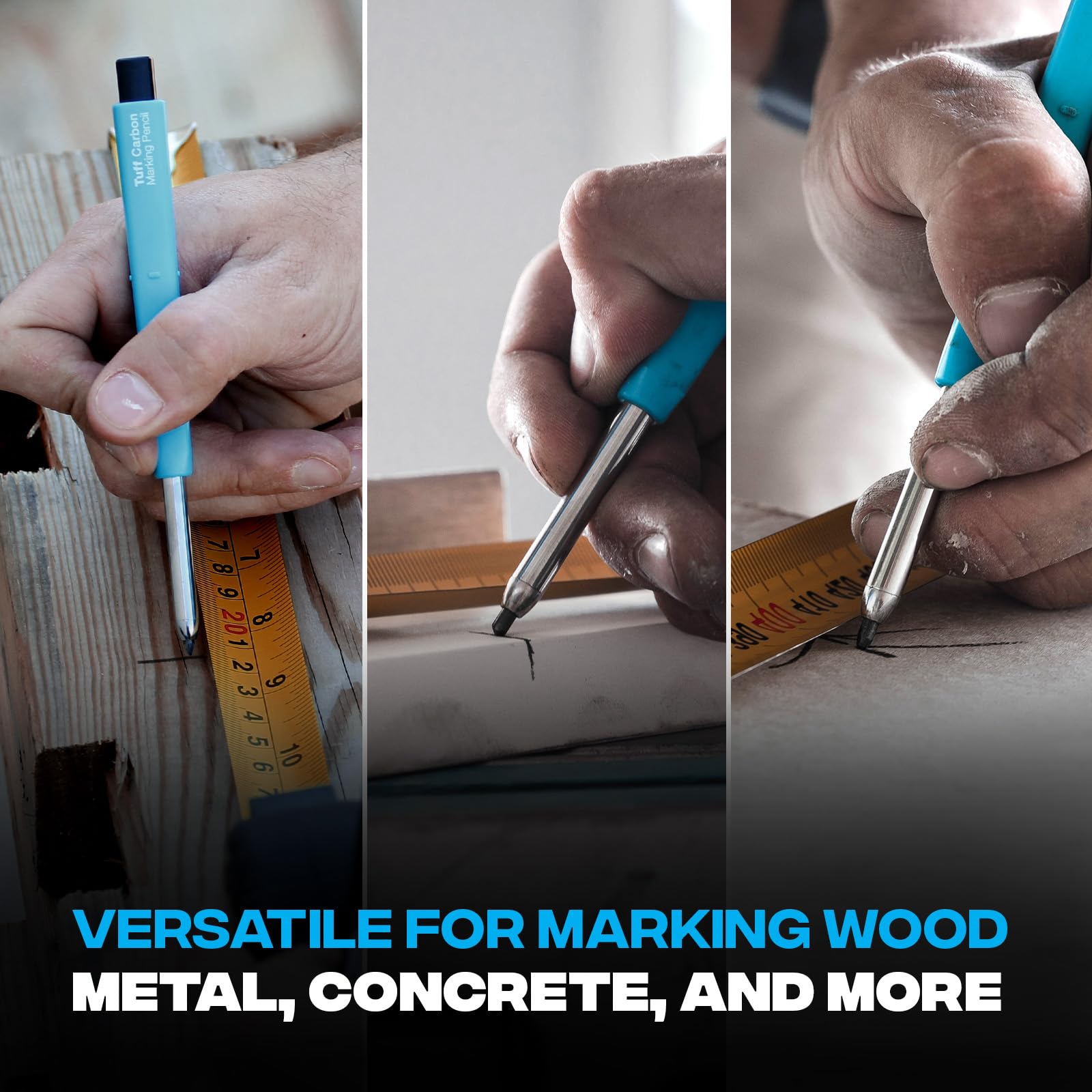 OX Tools Tuff Carbon Marking Pencil 10 Count (Pack Of 1), Red, Blue