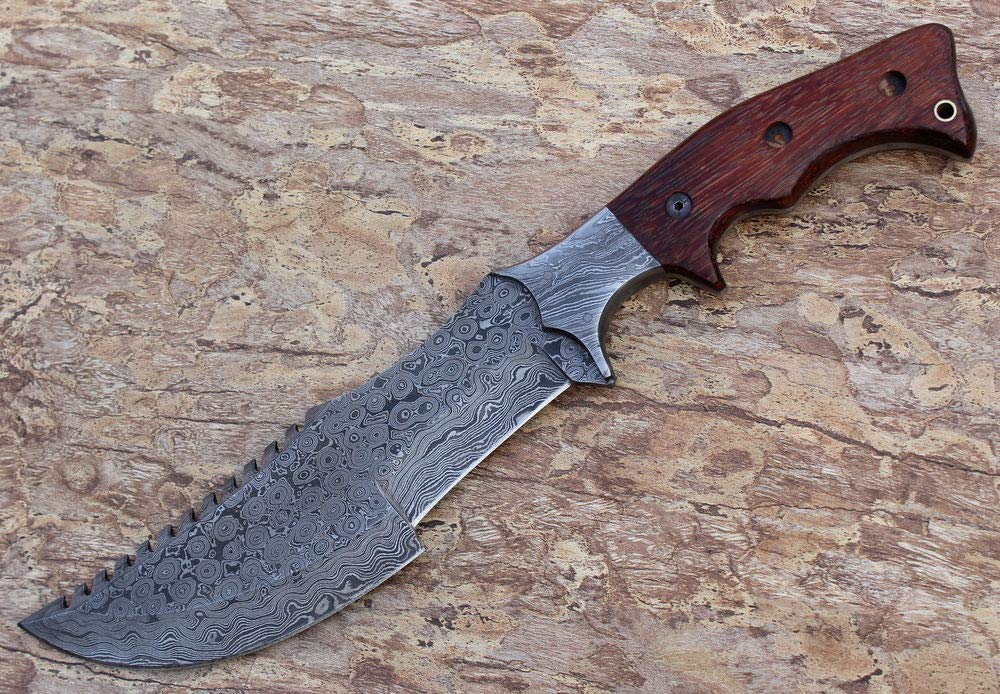 KE-037-HK Handmade Damascus Hunting Tracker Knife 13