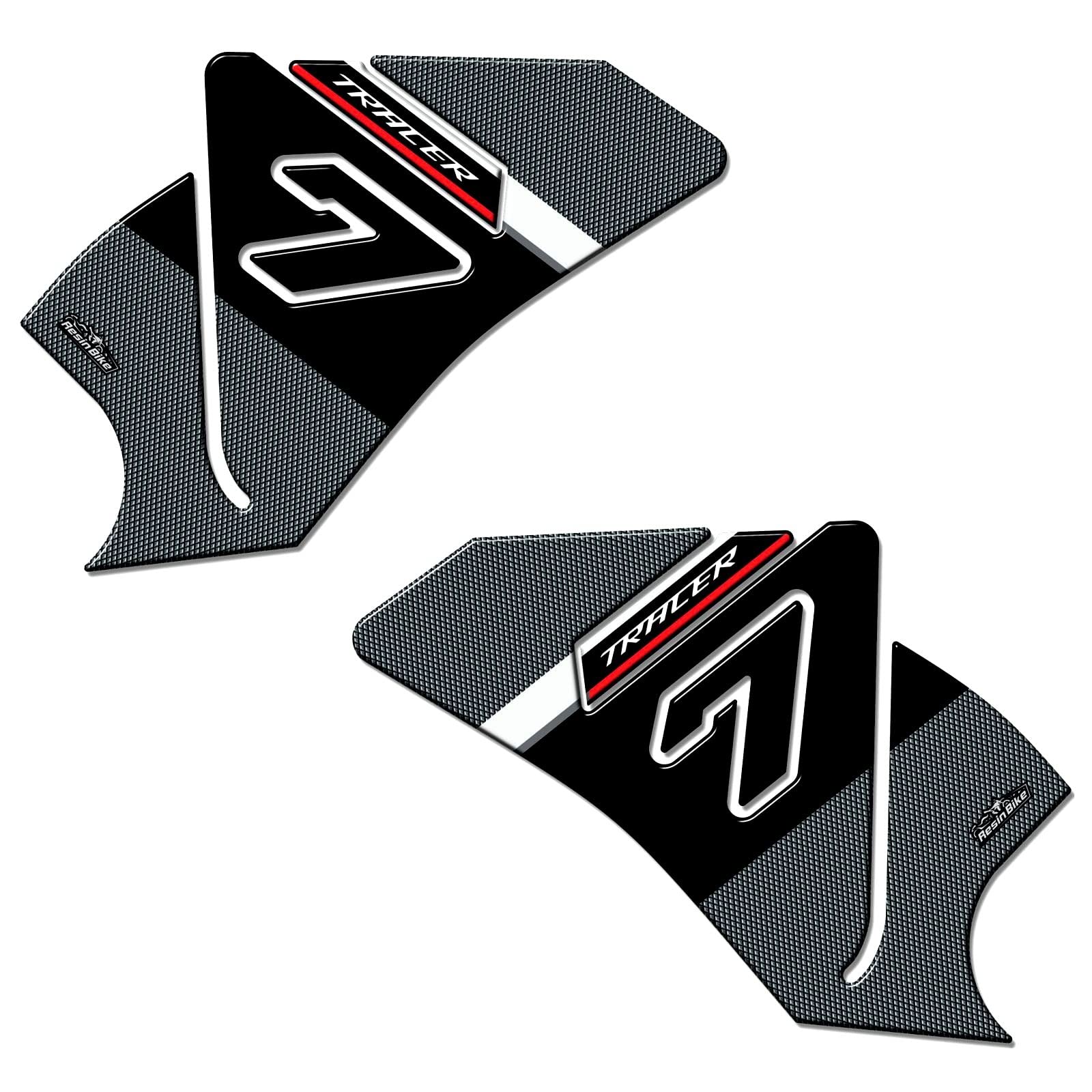 Resin Bike Adesivi Moto Compatibile con Yamaha Tracer 7 2021. Protezioni Laterali Serbatoio da Urti e Graffi. Coppia Adesivi Resinati con Effetto 3D - Rosso