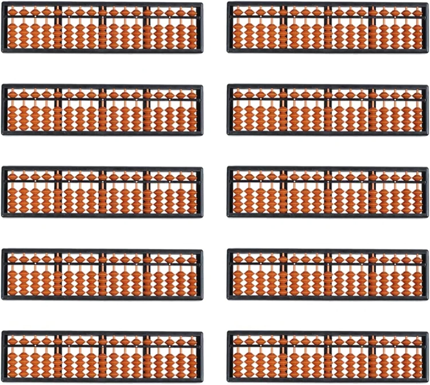 CUBANE Abacus，Math Learning Tool，Chinese Abacus 10pcs Plastic Abacus Arithmetic Abacus Calculation Tool 17 Digits Calculator Functional and Educational Learning Tool