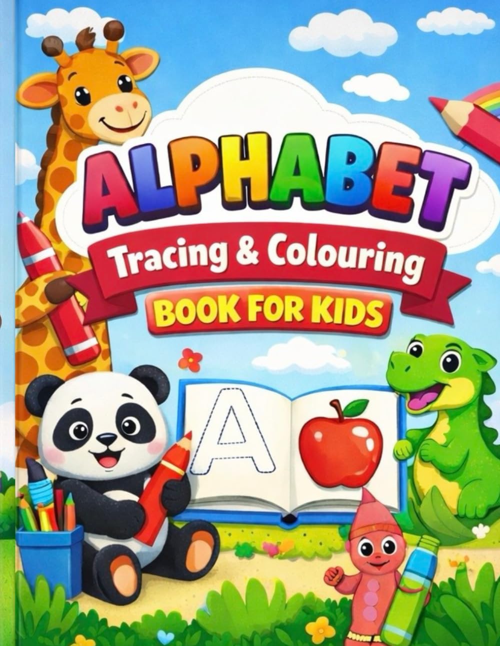 ALPHABET TRACING & COLOURING BOOK FOR KIDS