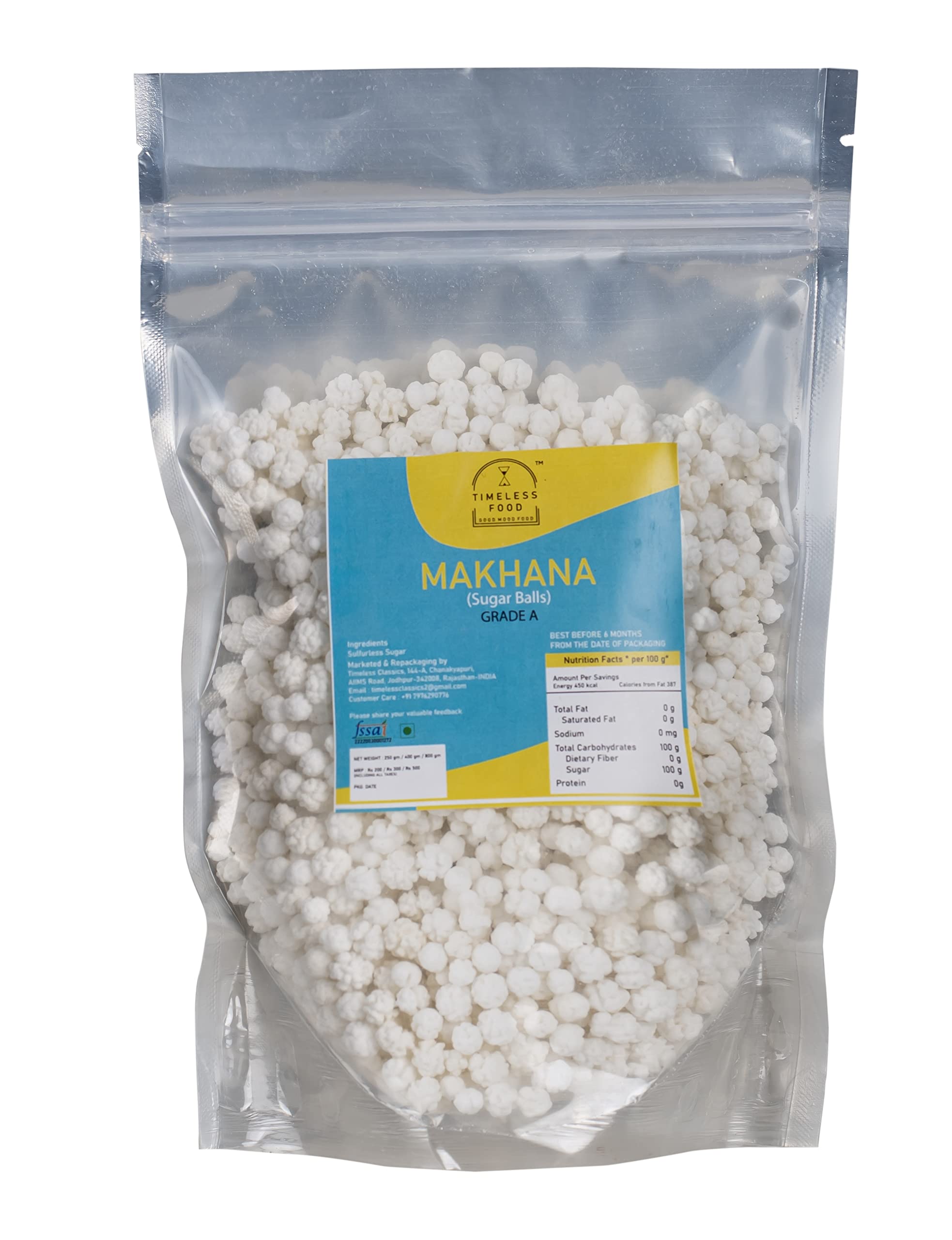 Timeless Food : Makhana, Prasad Dana, Mimosa Sugar Balls, Nakul Dana for Pooja (400 gm) (B09GNF5149) Amazon Price History, Amazon Price Tracker