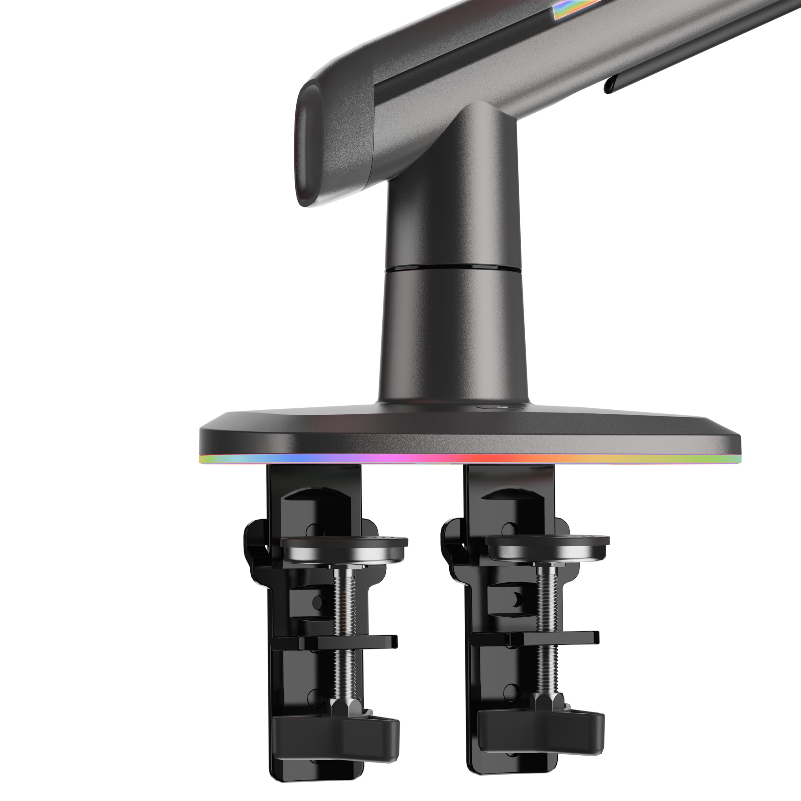 F5 Supporto Monitor PC 32–60″ RGB – Braccio Gaming Robusto, Molla Meccanica, VESA 75x75 100x100, 2–20 kg, Rotazione 360°, Supporto da Scrivania per Monitor Ultrawide e Curvi