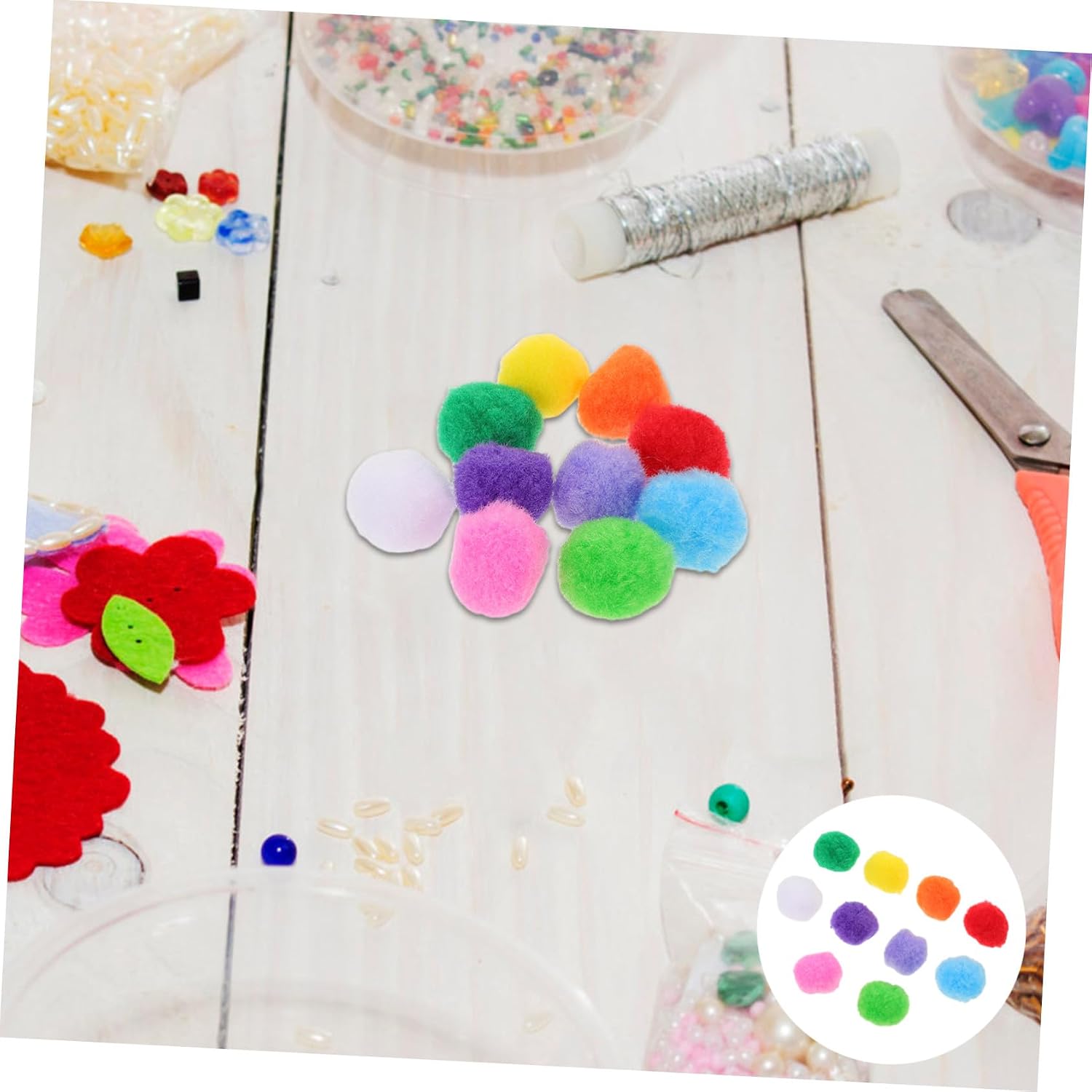 PLAFOPE 1000pcs Multicolor Pom Poms Bulk Soft Plush Balls for DIY Crafts Hats Scarves Keychains Hair Clips Large for Teams and Parties Fuzzy Fashion Accessories for Creative Projects