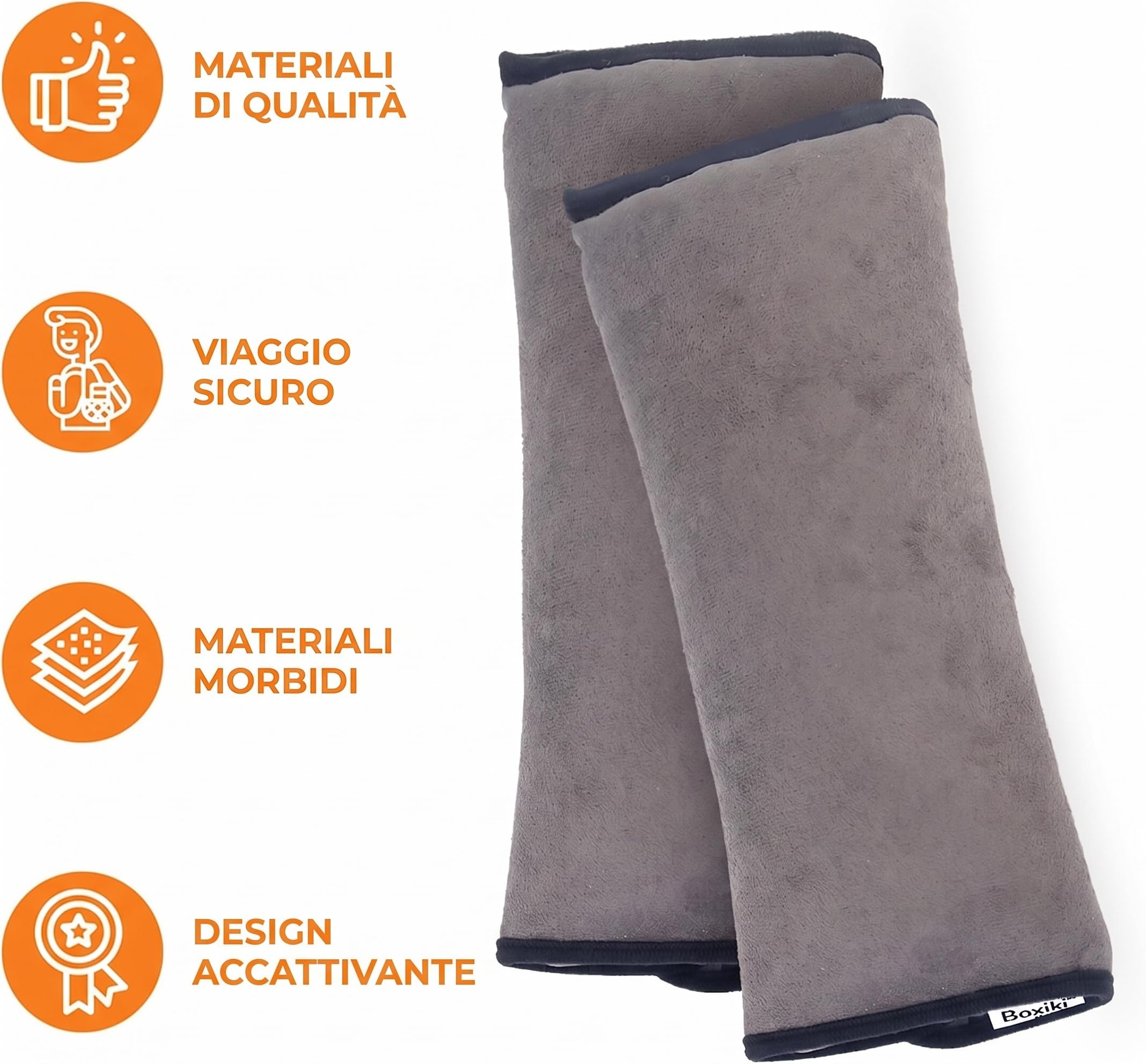 Boxiki Travel Copri Cintura di Sicurezza Auto per Bambini e Adulti Guida più Confortevole, Set di 2 Protezione Cintura Auto Bambiniper evitare che il tuo bambino si Sfreghi e Imbrachi