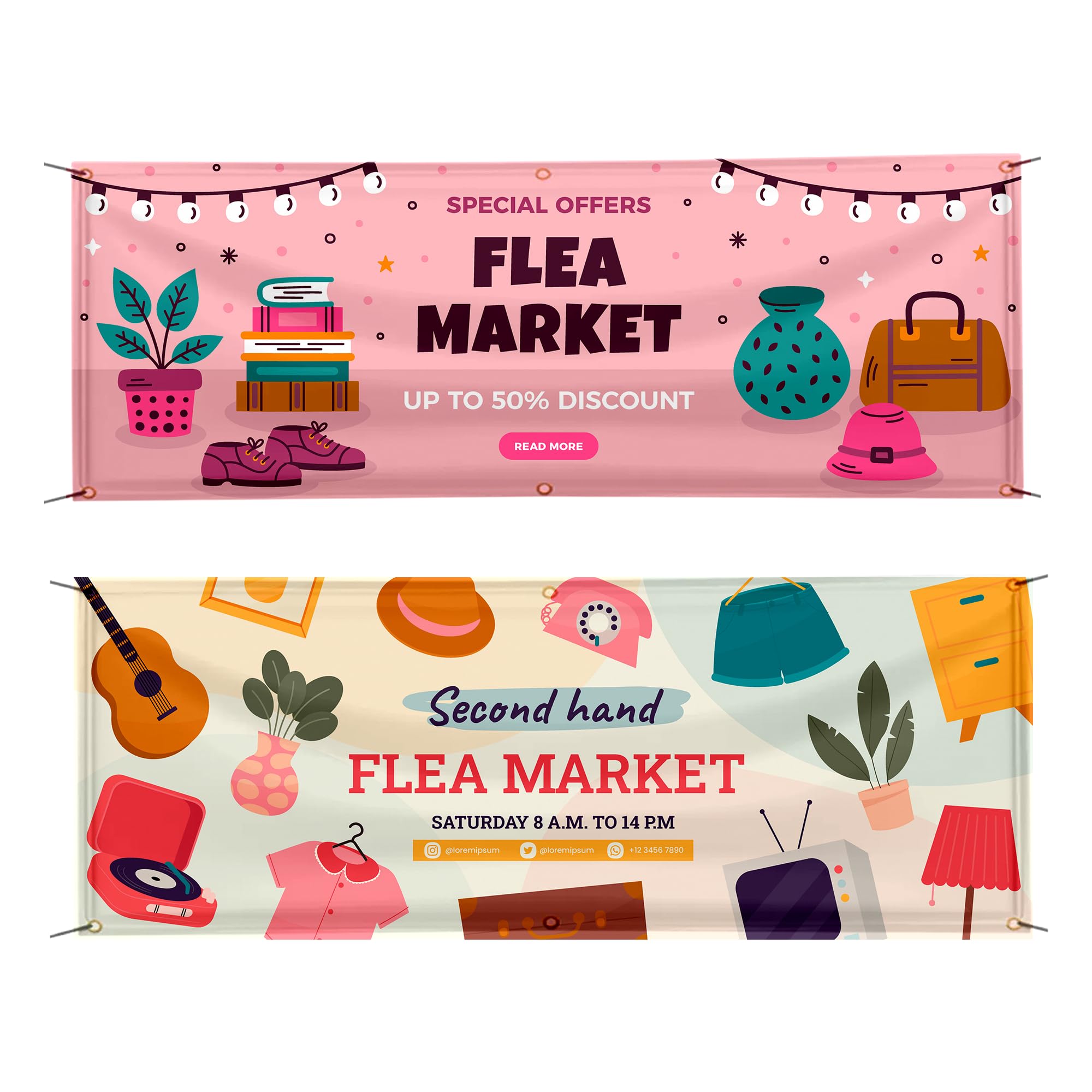 Personalised Banner, Custom Poster, Custom Banner, Personalised Flag, Personalised Banners Birthday, Customised Flag, Personalised Sign Summer Event, Shop Opening (Market Banner) — image 1