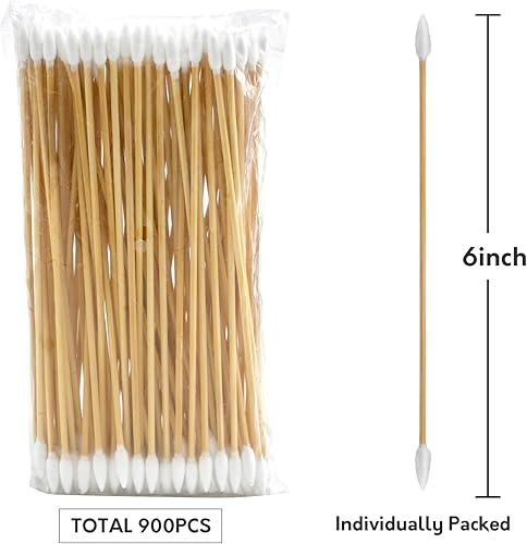 Miniatura 6 de 900400 PCS Gun Cleaning Swabs Double Ended - 6 Inch Pistol Cleaning Swabs with Bamboo Handle - Highly Absorbent, Lint Free Gun Cleaning Supplies
